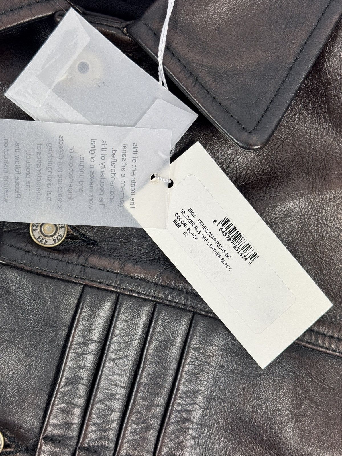 424 TRUCKER RUB OFF LEATHER JACKET Size US L / EU 52-54 / 3 - 10 Thumbnail