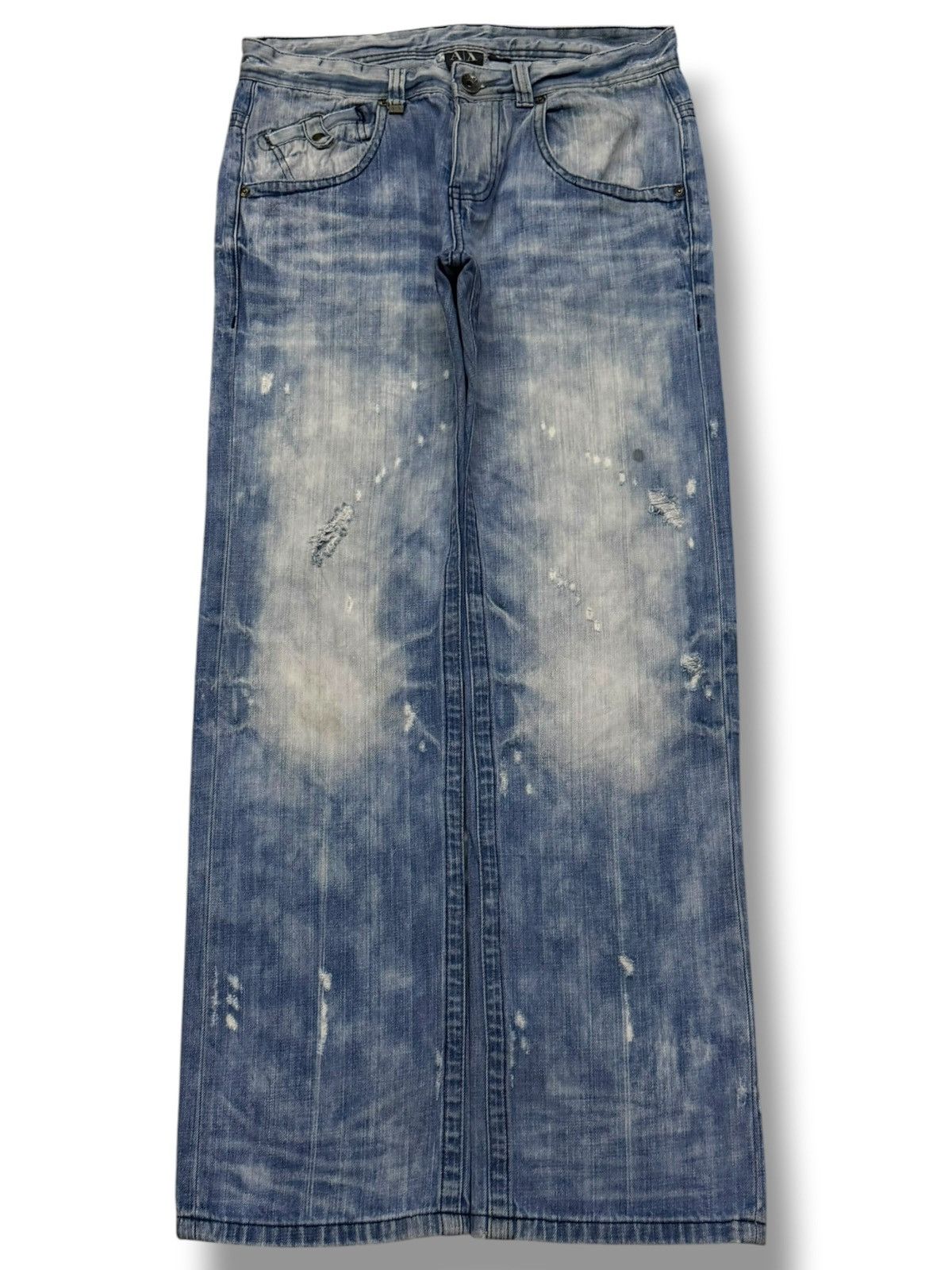 Armani Exchange Vintage Y2K Armani Exchange A|X Bleach Jeans | Faded | W33 Size US 33 - 2 Thumbnail