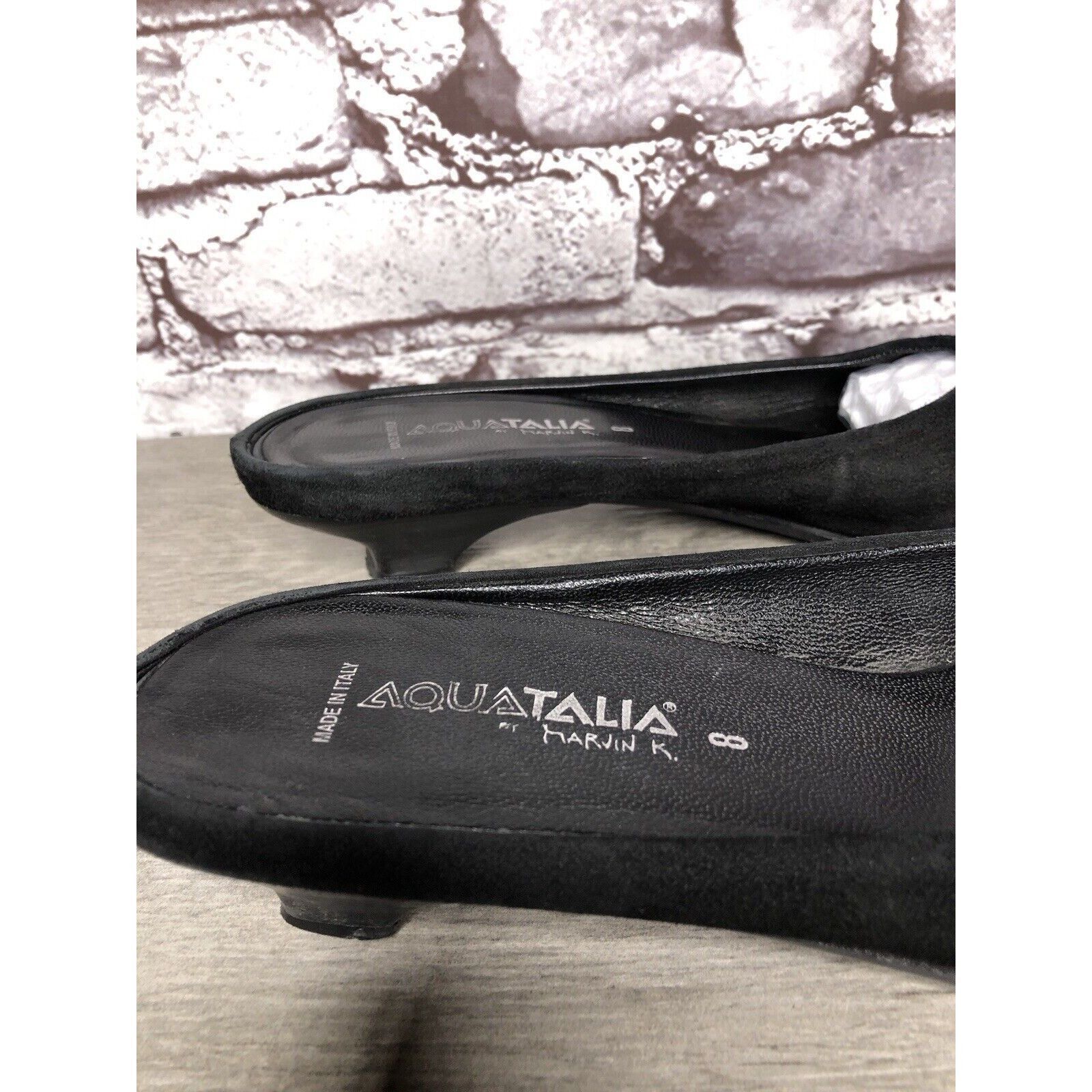 Aquatalia Aquatalia Black Suede Leather Low Heel Closed Mules Shoes Wo Size US 8 / IT 38 - 10 Thumbnail