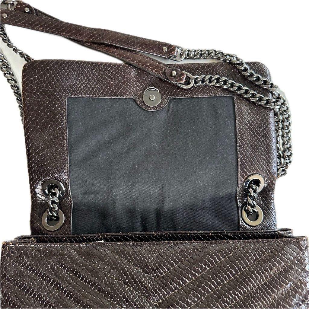 Rebecca Minkoff Rebecca Minkoff Edie Chevron Brown Leather Crossbody Bag Size ONE SIZE - 10 Thumbnail