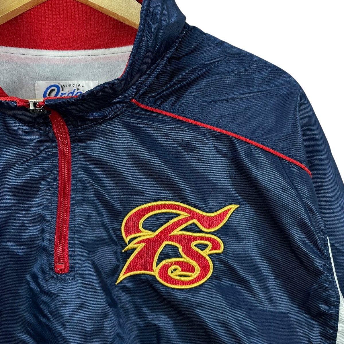 Japanese Brand Vintage Japan Baseball Team Half Zip Jacket Size US L / EU 52-54 / 3 - 4 Thumbnail