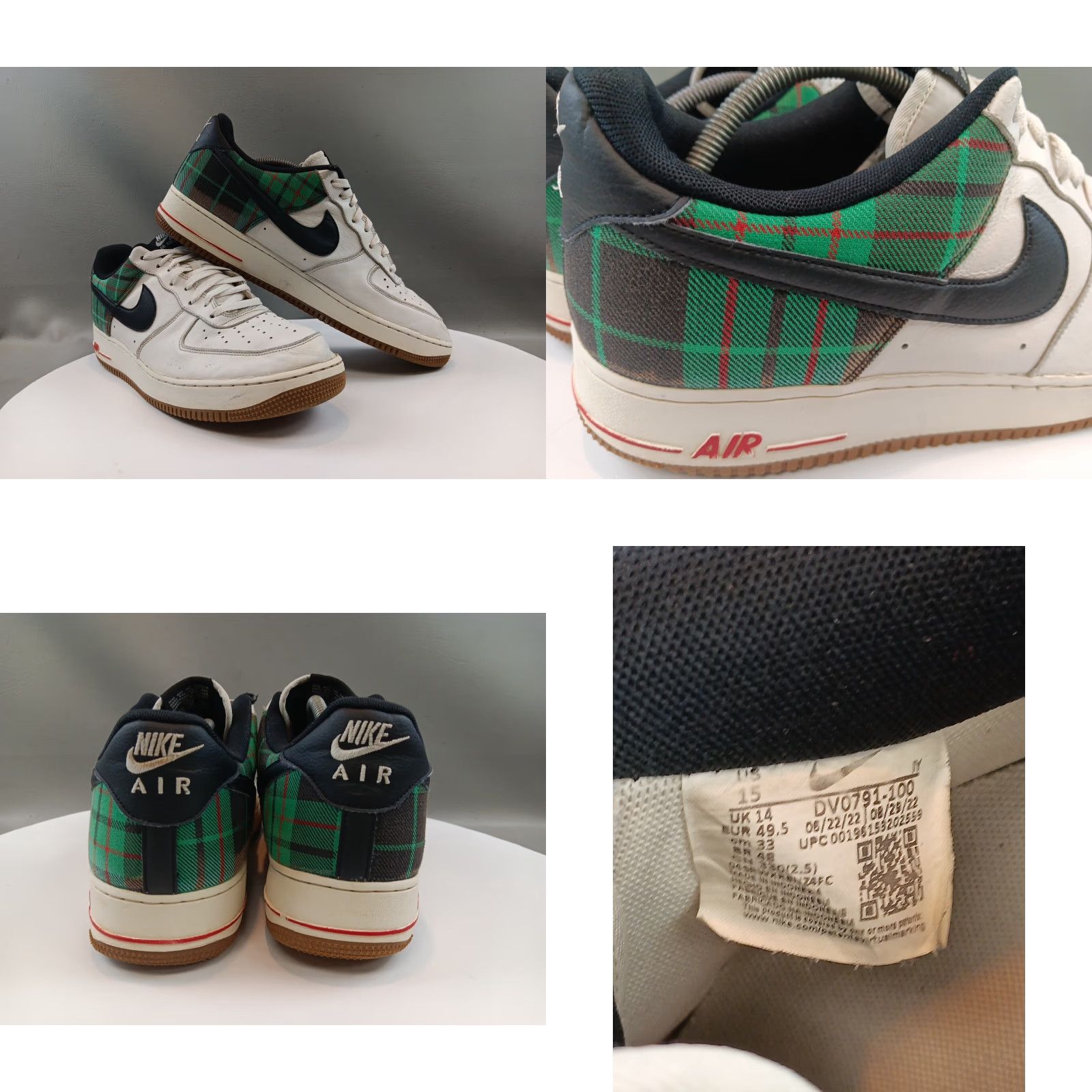 Nike Nike Air Force 1 Low ‘07 DV0791-100 Plaid Pale Ivory Stadium Green Mens Size 15 Leather Shoes Size ONE SIZE - 11 Thumbnail