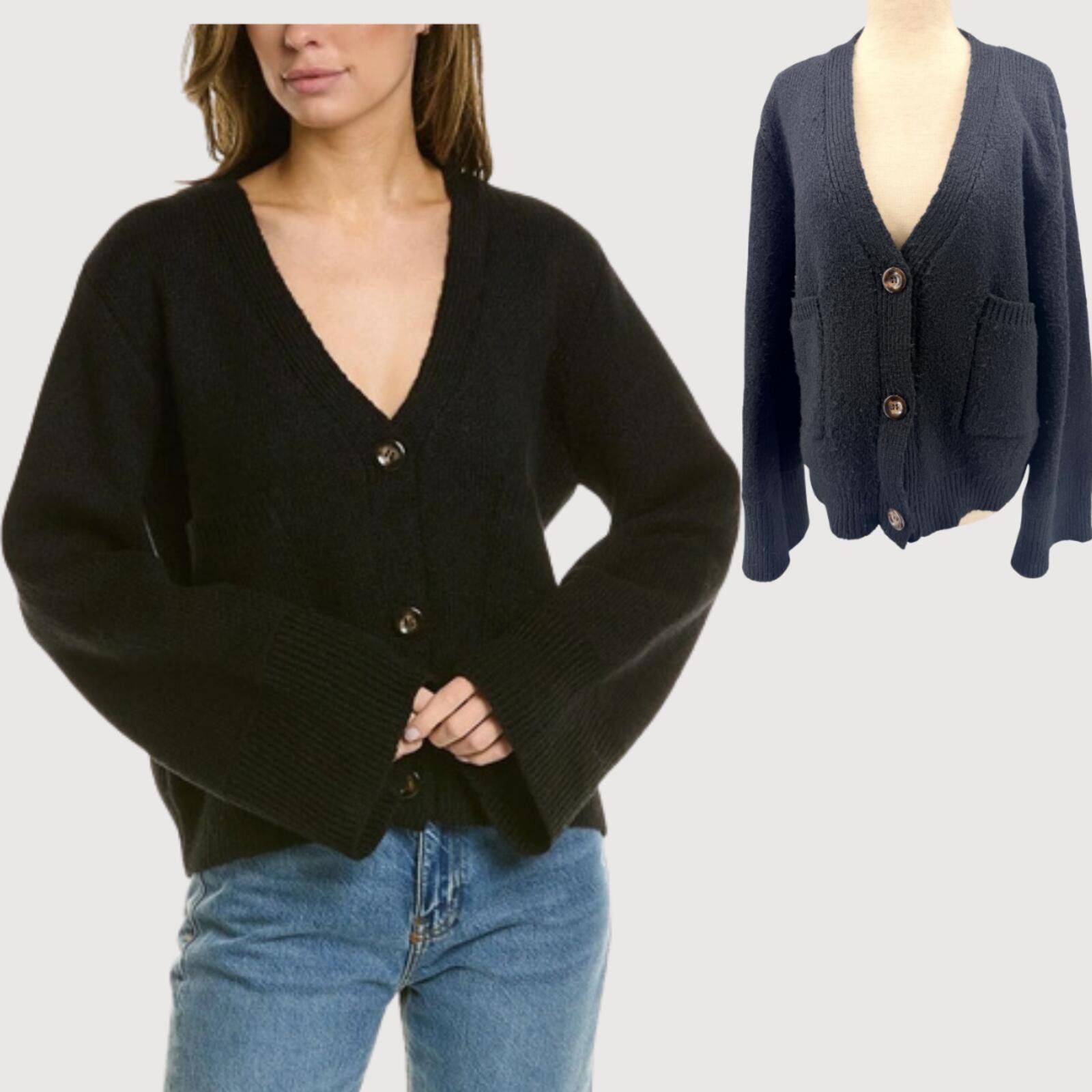 Other Apparis Marcella Oversized Black Cardigan Sweater Size S Size S / US 4 / IT 40 - 1 Thumbnail