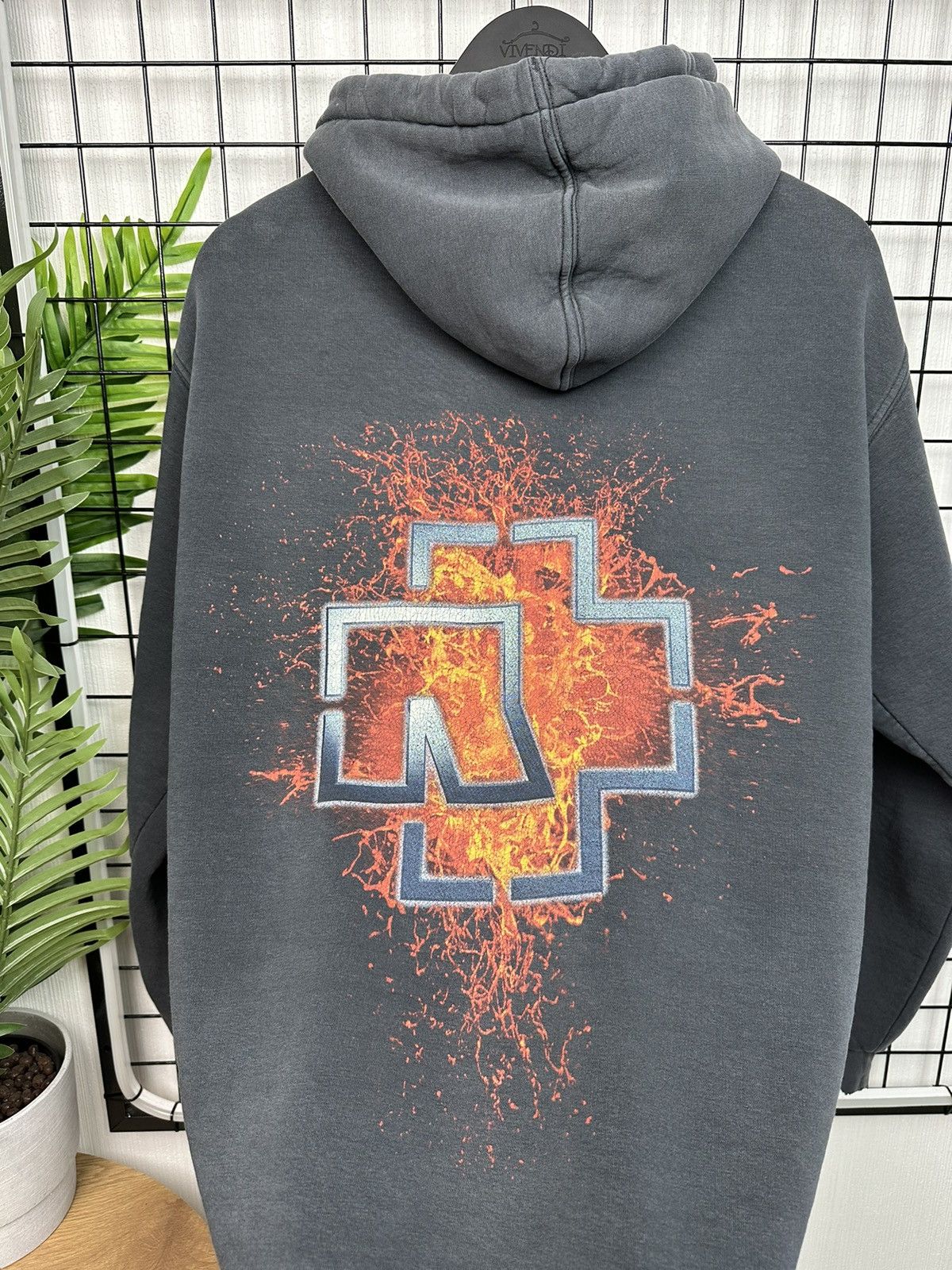 Band Tees × Vintage Rammstein Big Logo Vintage Hoodie Men L size Grey y2k Size US L / EU 52-54 / 3 - 20 Thumbnail