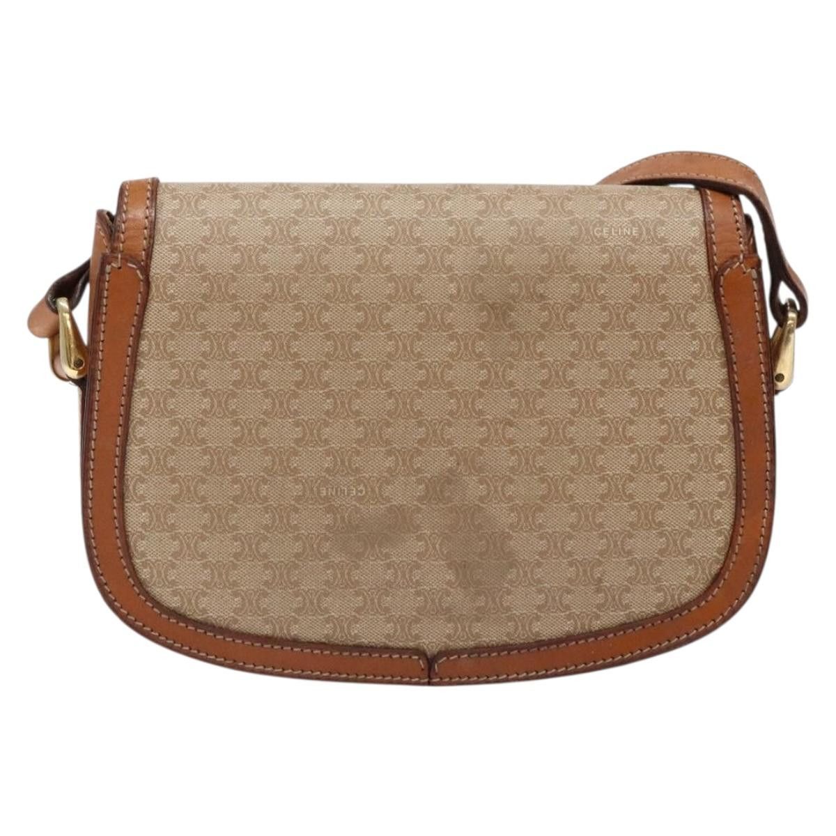 Celine CELINE Macadam Canvas Shoulder Bag Beige Gold Size ONE SIZE - 3 Thumbnail
