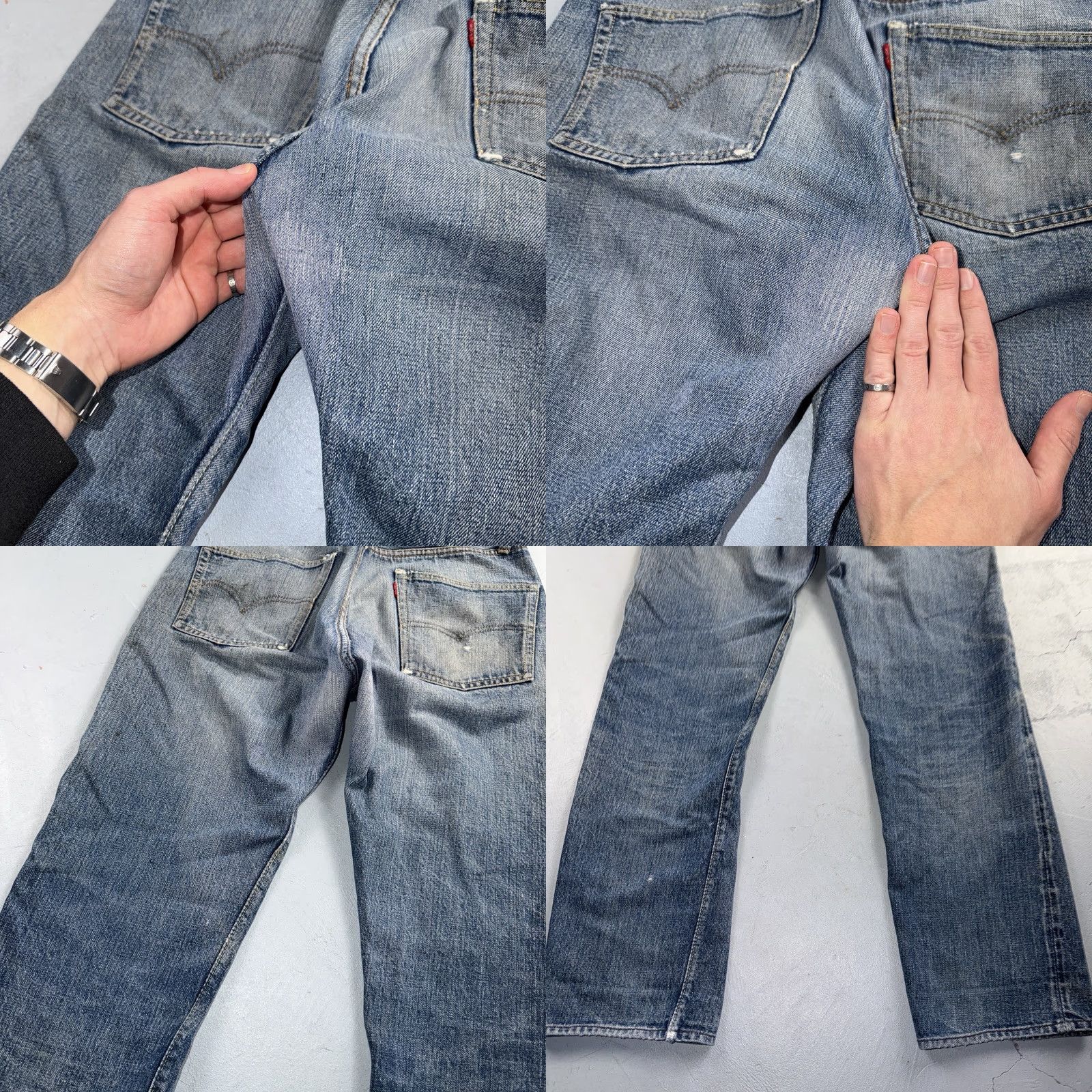 Levi's VINTAGE Levi's 501 Jeans Men 31x30 Blue Denim USA 1960s Redline Selvedge 60s 66 XX Flat Front Straight Size US 31 - 11 Thumbnail