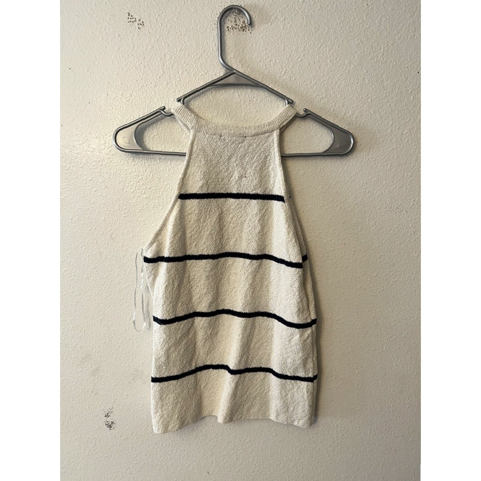 Zara Zara Shirt Women's M White Striped Halter Top Sleeveless 90s Skater Sexy Basic Casual Size M / US 6-8 / IT 42-44 - 7 Thumbnail