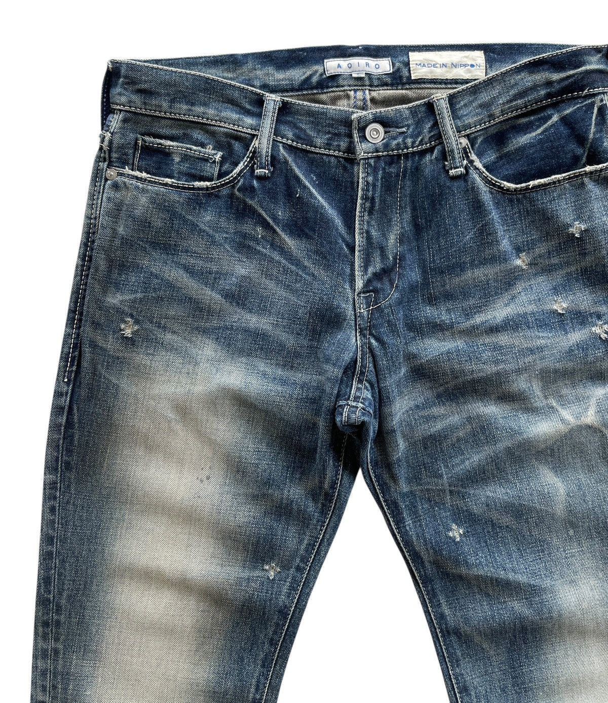 Japanese Brand AOIRO Japan Distressed Denim Size US 33 - 5 Thumbnail