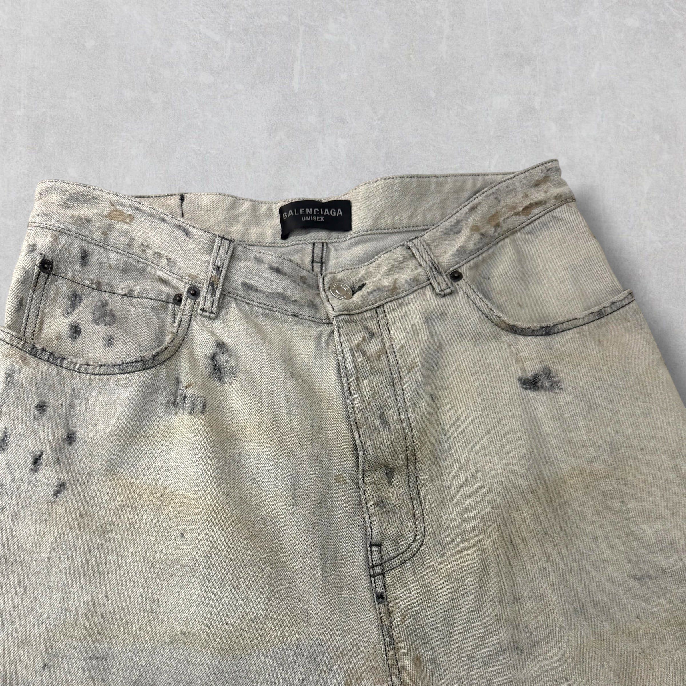 Balenciaga Balenciaga Super Destroyed Baggy Grey Jeans M (34) Size US 34 / EU 50 - 6 Thumbnail