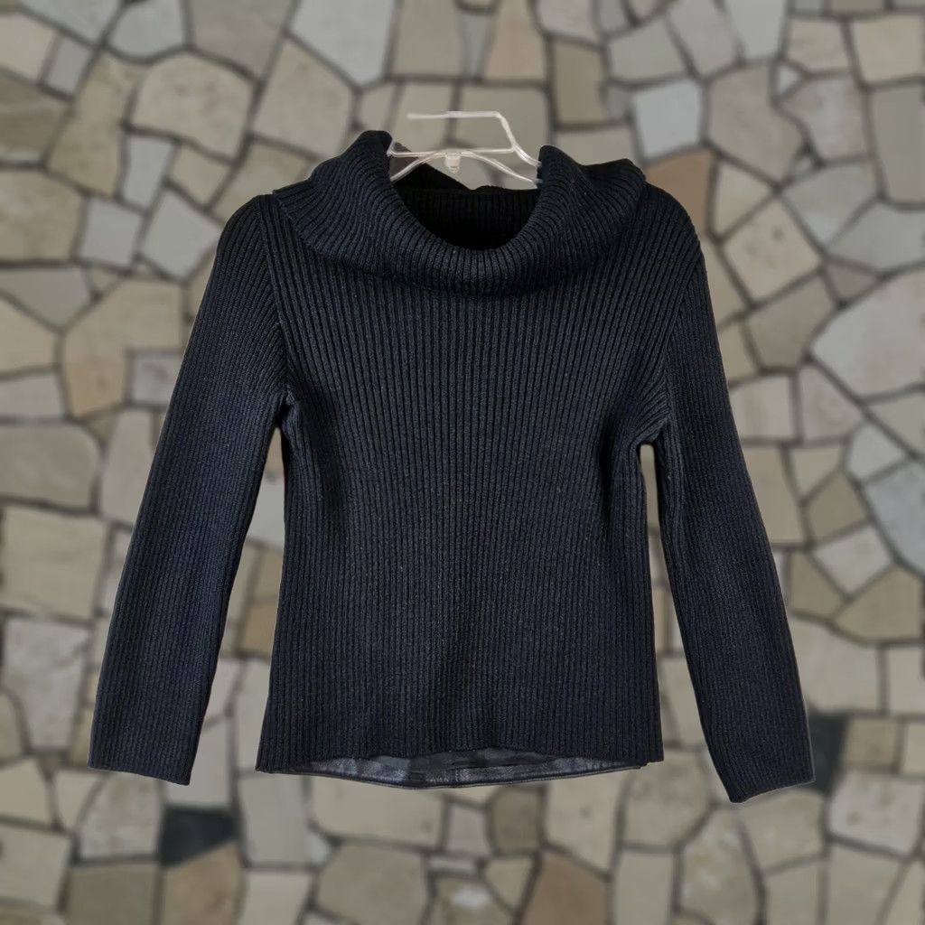 Lanvin Lanvin Women’s Wool Leather Cowl Neck Sweater Size 38 Black Pullover Wool Leather Cowl Neck Womens 38 Pullover Lanvin Sweater Size XS / US 0-2 / IT 36-38 - 1 Thumbnail