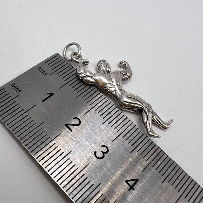 Sterling Silver Vintage Sterling Silver 925 Pendant Gym Fitness Signed 4.3g Size ONE SIZE - 5 Thumbnail