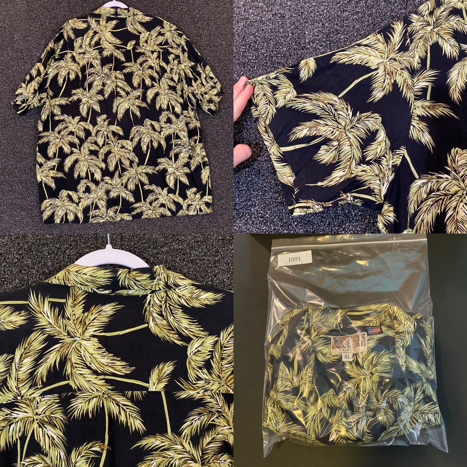 Vintage Kalaheo Shirt Mens XL Black Floral Hawaiian Button Up Tropical USA Size US XL / EU 56 / 4 - 8 Thumbnail