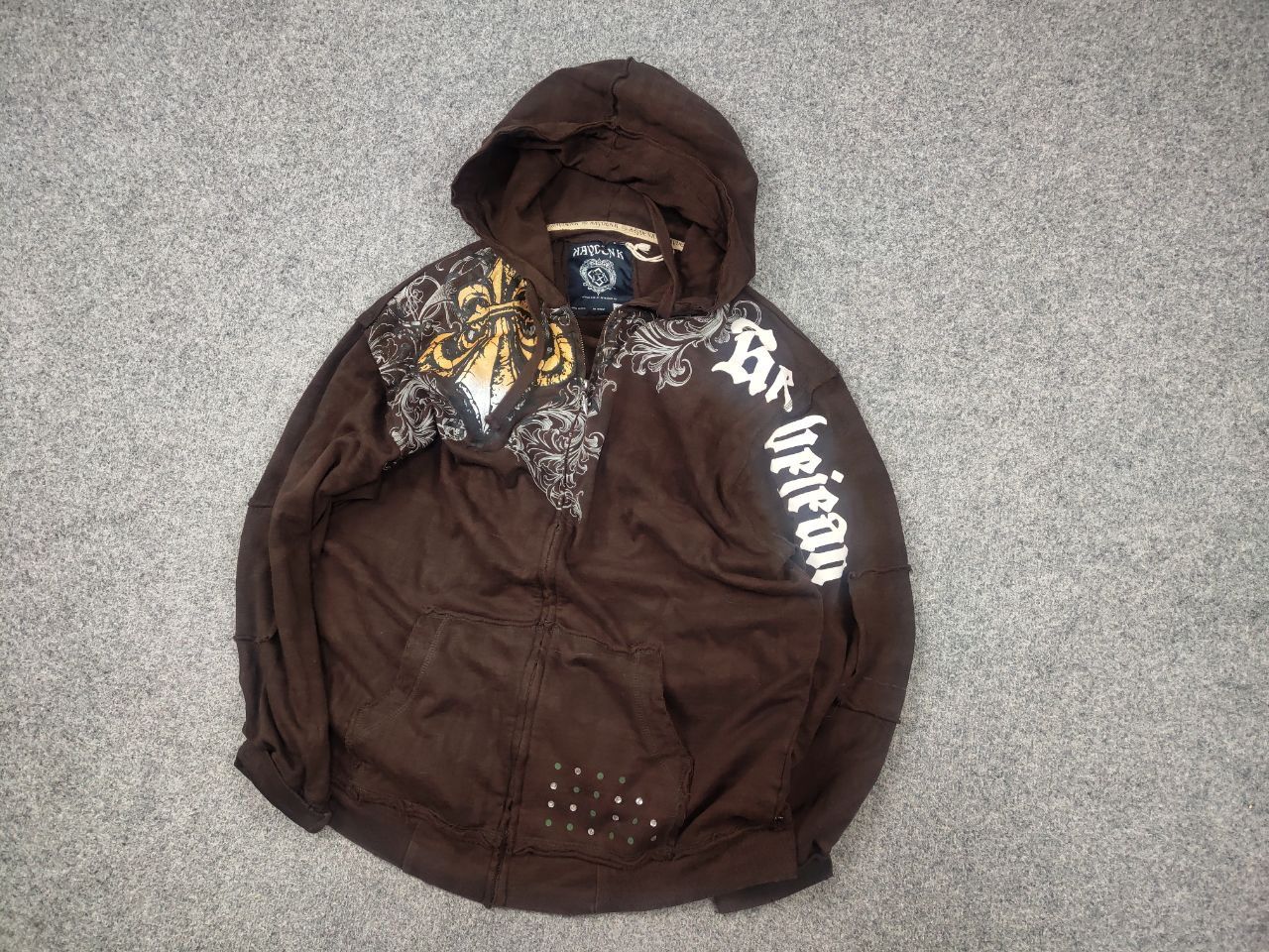 If Six Was Nine Vintage Kayden K Y2K Tattoo Affliction Zip Hoodie opium LGB Size US XL / EU 56 / 4 - 4 Thumbnail