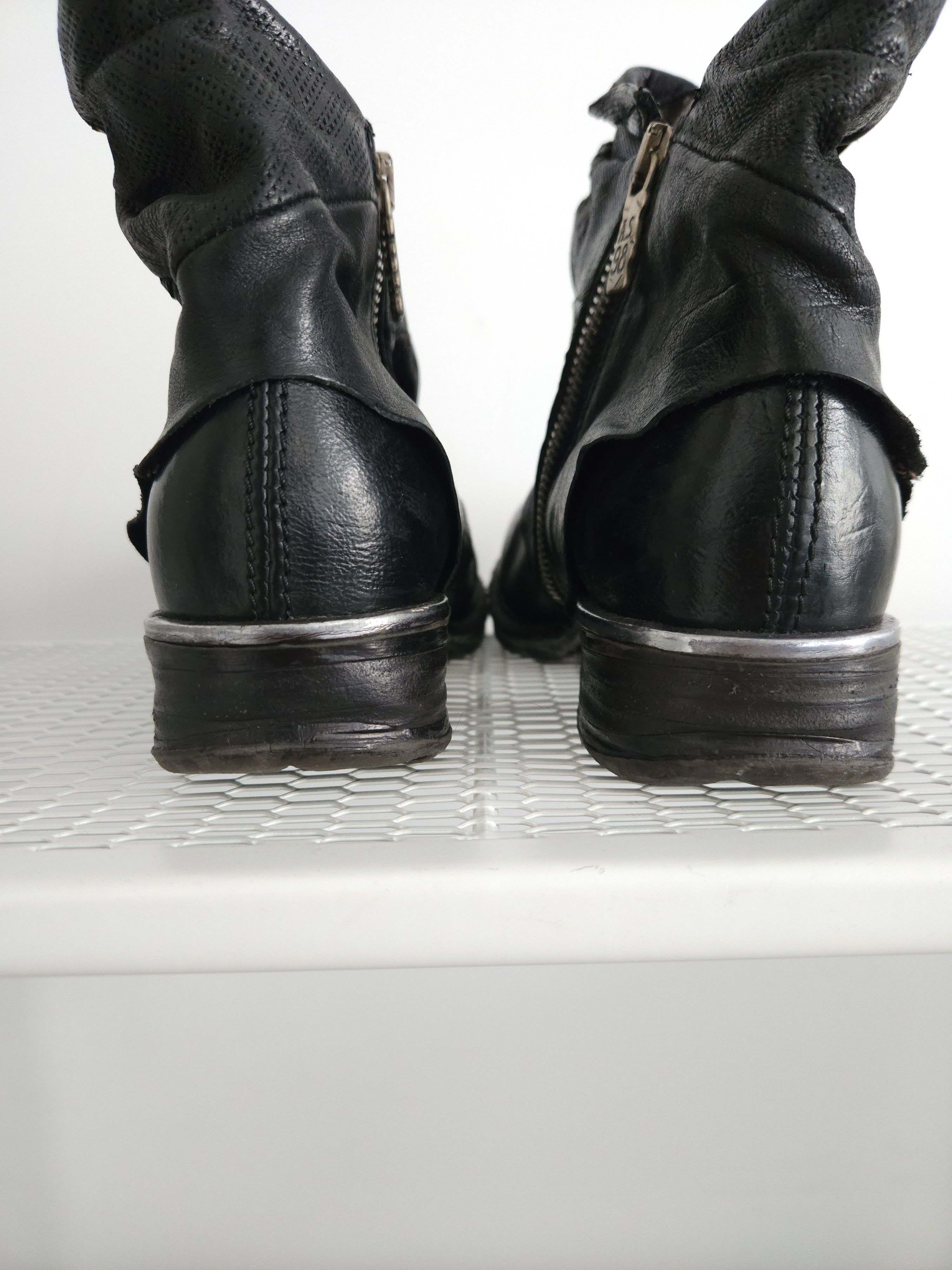 A.S.98 Archive AS98 black layered leather side zip ankle boots Size US 7 / IT 37 - 16 Thumbnail