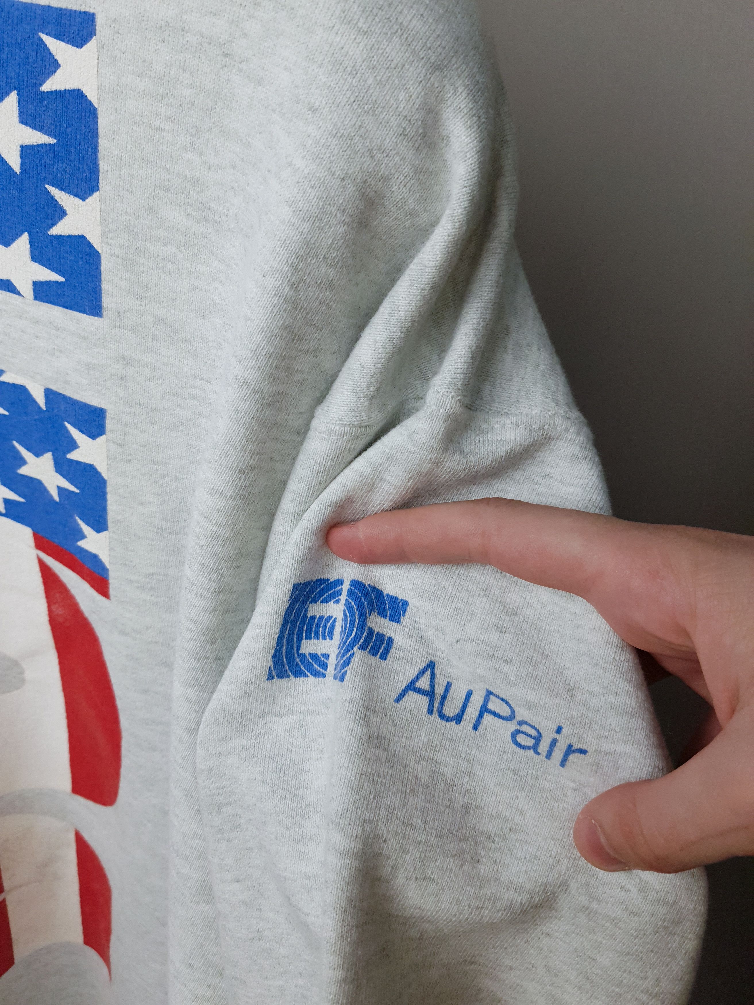 Vintage 1990s Fruit Of The Loom USA Graphic Print Flag Crewneck RARE Size US XL / EU 56 / 4 - 8 Thumbnail