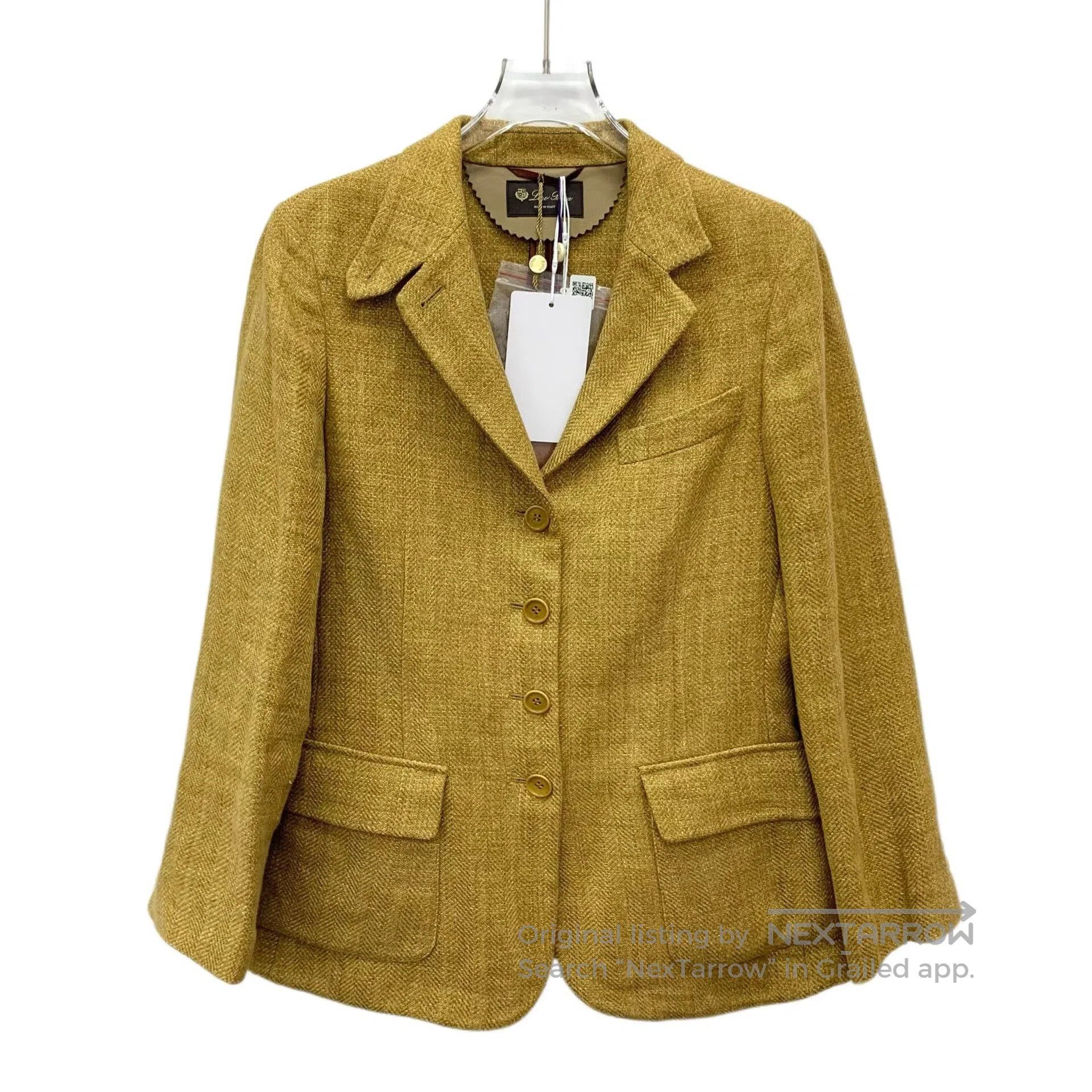 Loro Piana Loro Piana Yellow Linen Lapel Blazer. Size US XXS / EU 40 - 1 Thumbnail