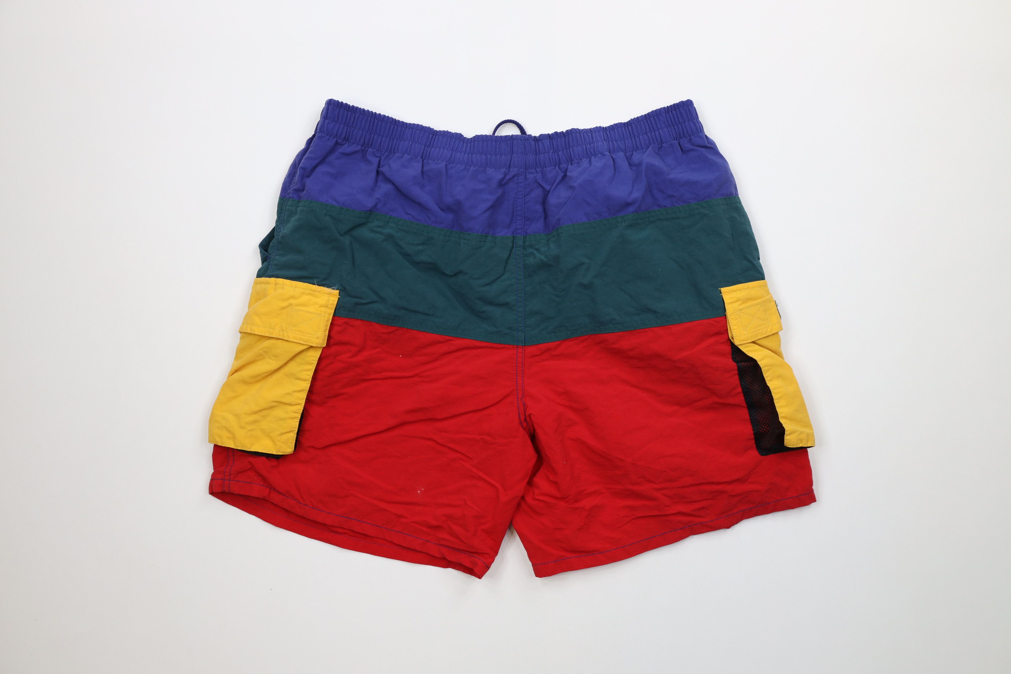 L.L. Bean × Vintage Vintage 90s LL Bean Out Rainbow Striped Lined Cargo Shorts Size US 34 / EU 50 - 8 Thumbnail