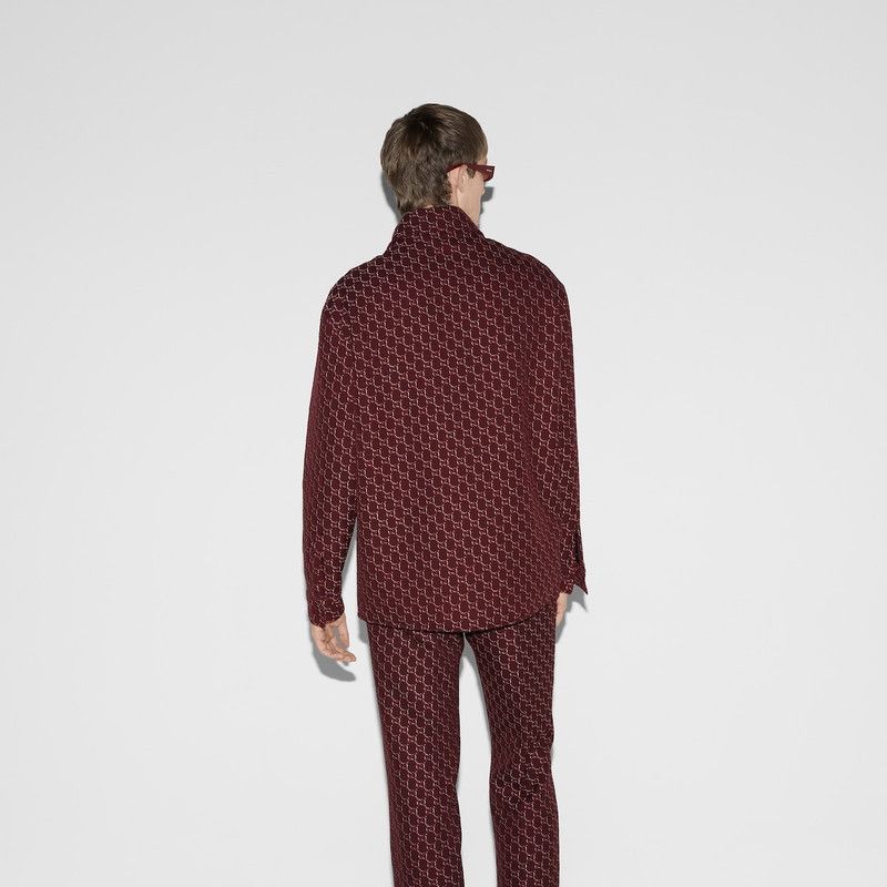 Gucci o1loc1c1225 803984 Wool Jacket With GG Shadow in Red Size US L / EU 52-54 / 3 - 7 Thumbnail