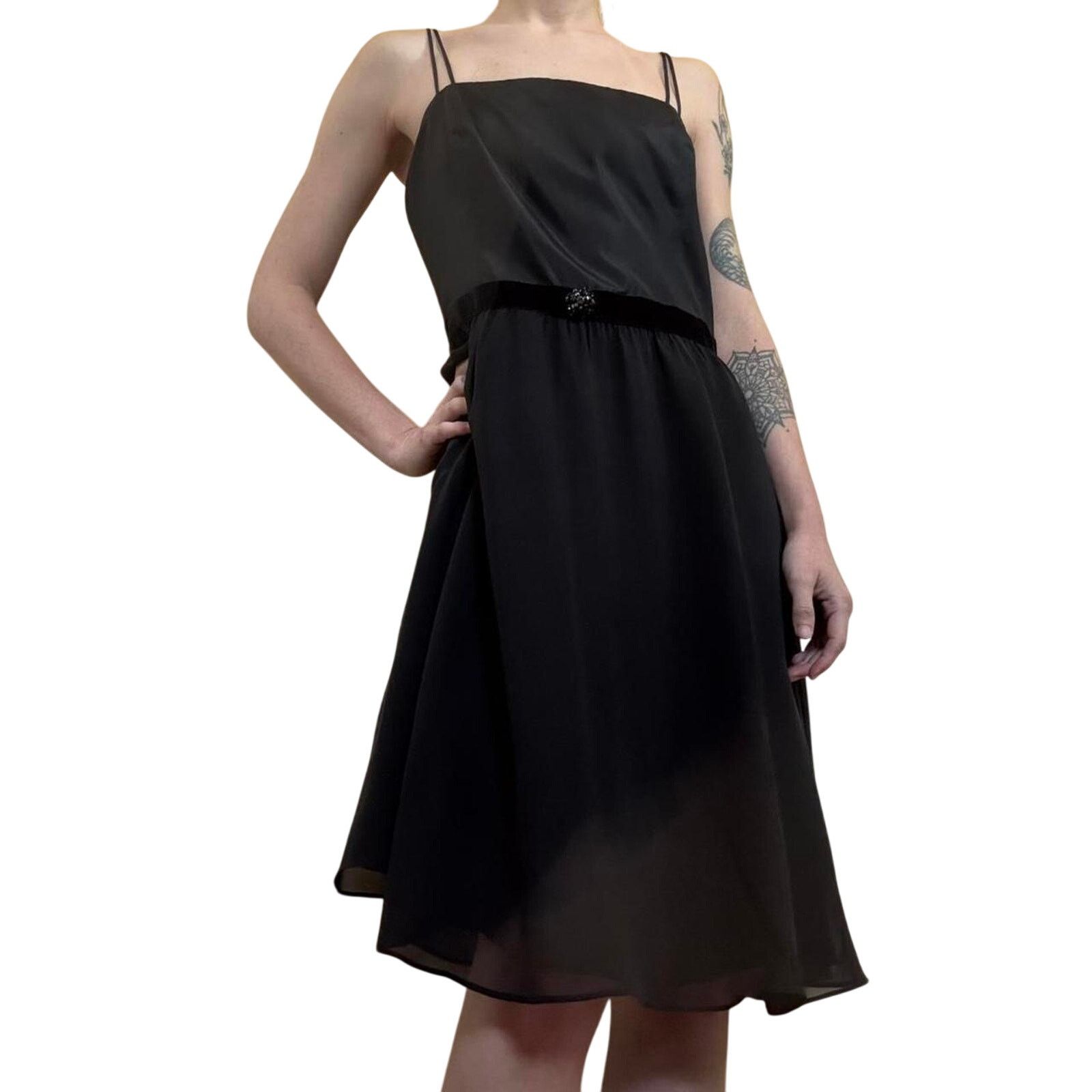Ann Taylor Vintage Ann Taylor Petites Black Party Dress 2P Silk Party