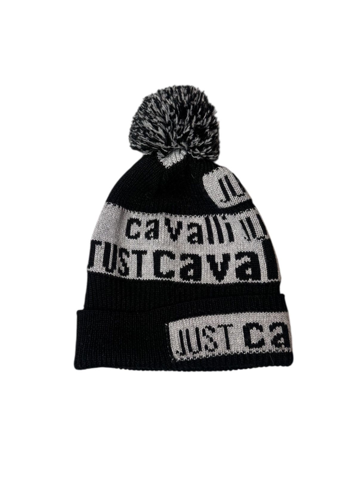 Just Cavalli Just Cavalli Y2K Logo Print Pom Pom Beanie Size ONE SIZE - 2 Thumbnail