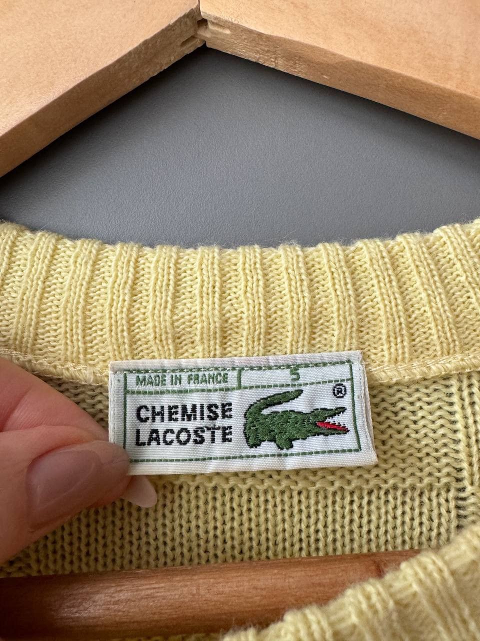 Lacoste × Vintage Lacoste Vintage Sweater Knit Casual Yellow 90s Hype Rare Size US L / EU 52-54 / 3 - 4 Thumbnail