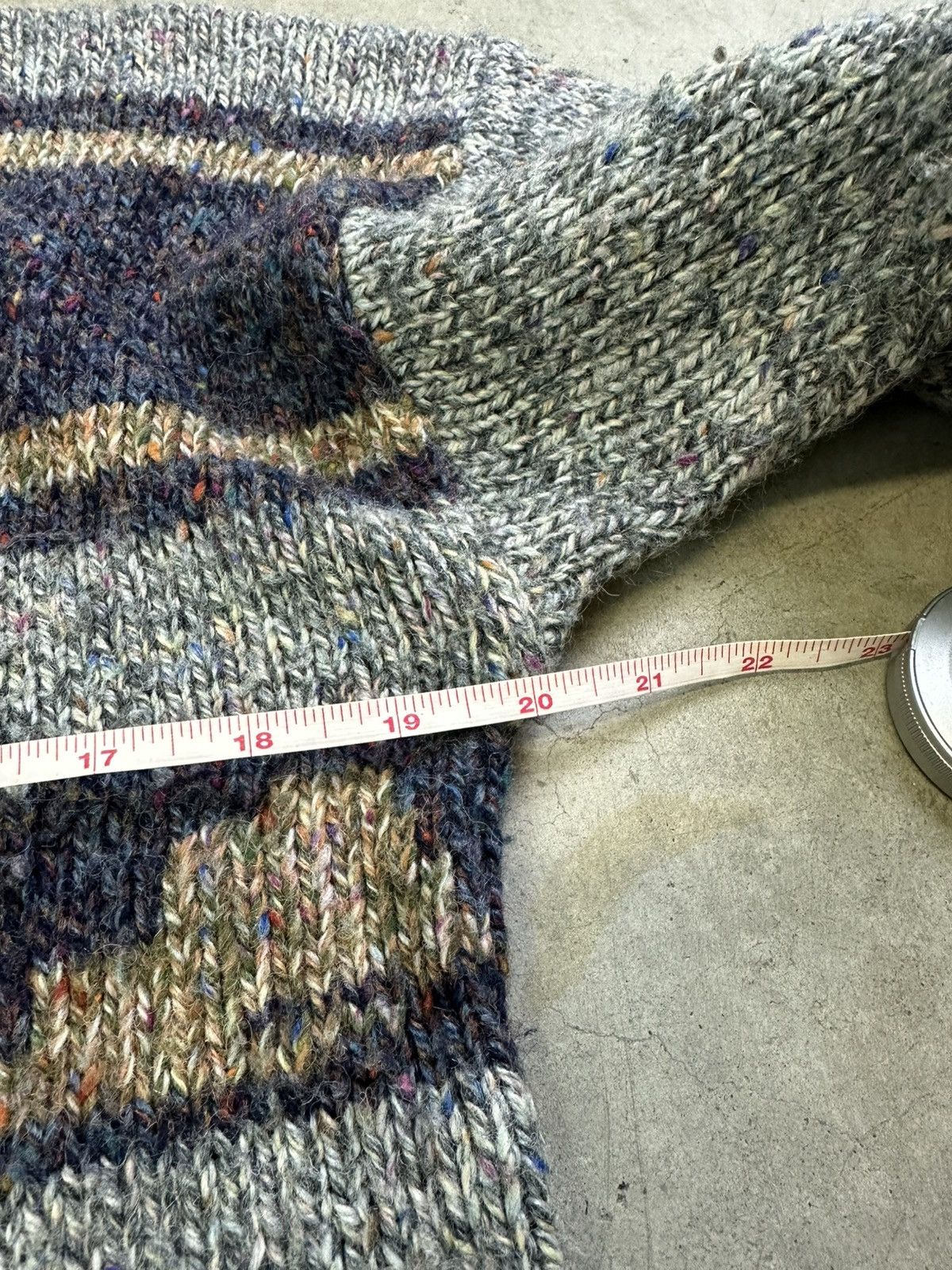 Vintage 90s Vintage Cable Knit Sweater Abstract Pattern Medium Grey Size US M / EU 48-50 / 2 - 5 Thumbnail