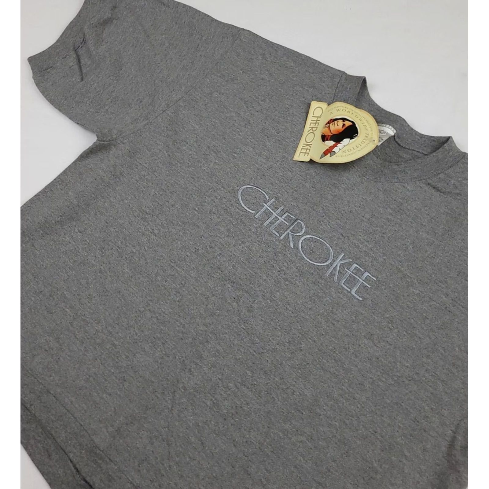 Cherokee VINTAGE Cherokee Sweatshirt Shirt 90s Gray Crew Neck Short Sleeve NWT USA Made Spellout Womens XL Size XL / US 12-14 / IT 48-50 - 2 Thumbnail