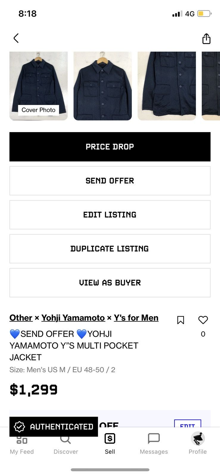 Other 💙SEND OFFER 💙YOHJI YAMAMOTO Y”S MULTI POCKET JACKET Size US M / EU 48-50 / 2 - 18 Thumbnail