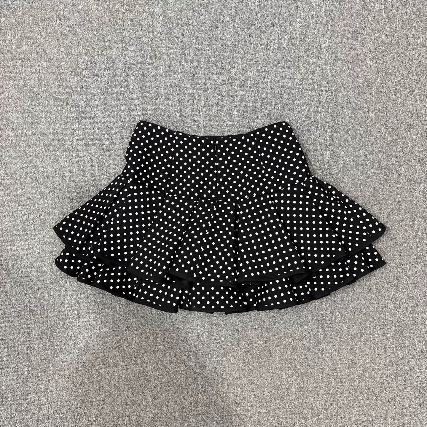 Valentino Valentino Black Silk Wool Blend Polka Dot Skirt 40 99 New Size 27" / US 4 / IT 40 - 2 Thumbnail