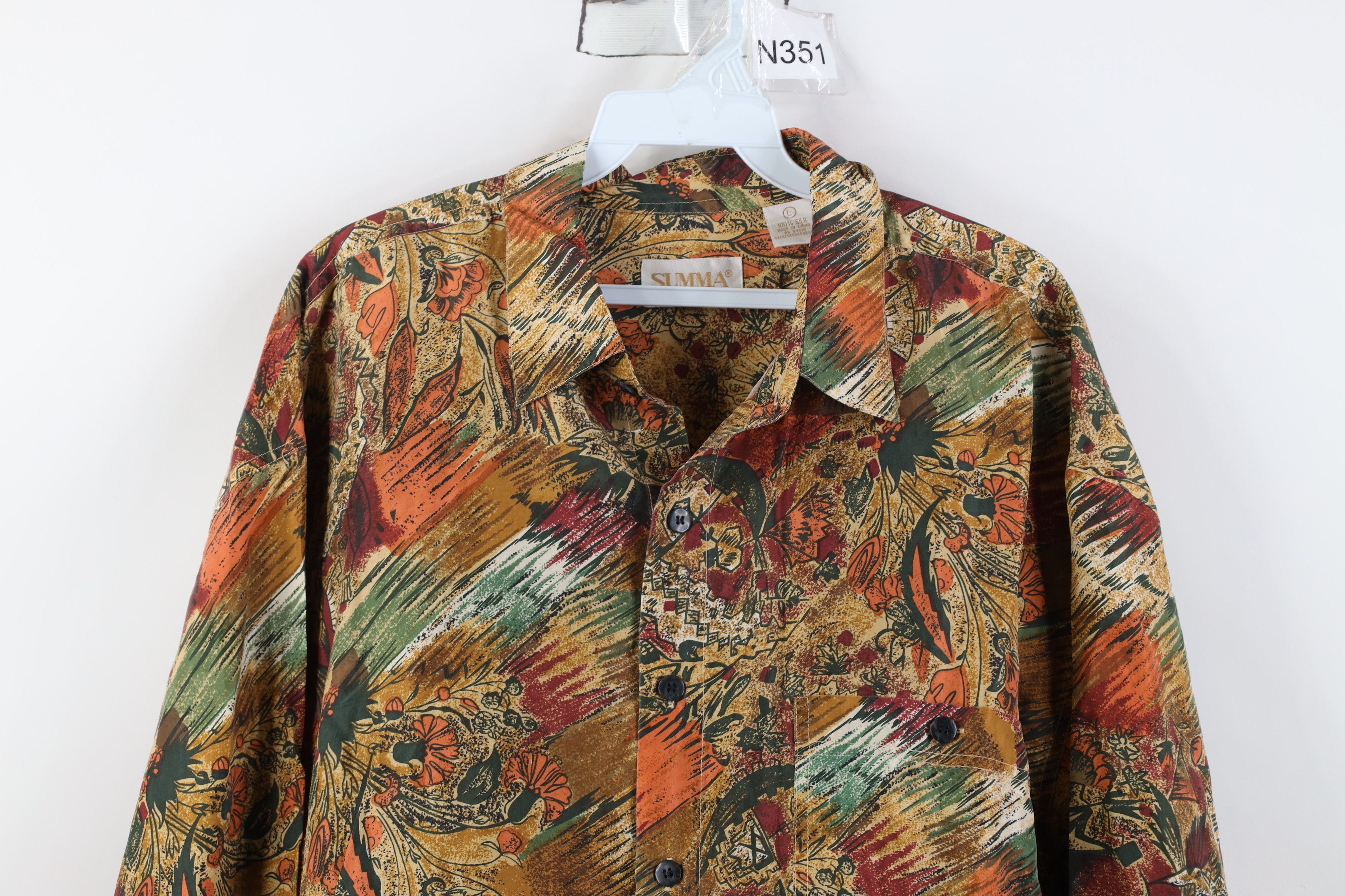 Vintage Vintage 90s Streetwear Silk Baggy Collared Button Shirt Size US L / EU 52-54 / 3 - 2 Thumbnail