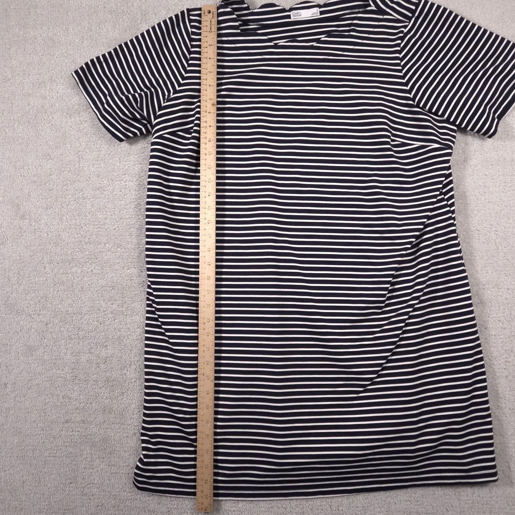Croft & Barrow Croft & Barrow Dress T-Shirt Dress Womens 1X Navy White Stripe Scallop Neck Casual Size XL / US 12-14 / IT 48-50 - 7 Thumbnail
