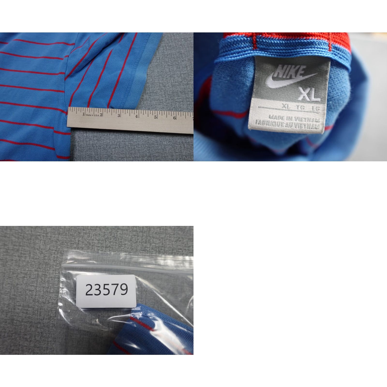 Nike VINTAGE Nike Polo Adult XL Blue Striped Golf Retro Swoosh Stretch Activewear Size US XL / EU 56 / 4 - 8 Thumbnail