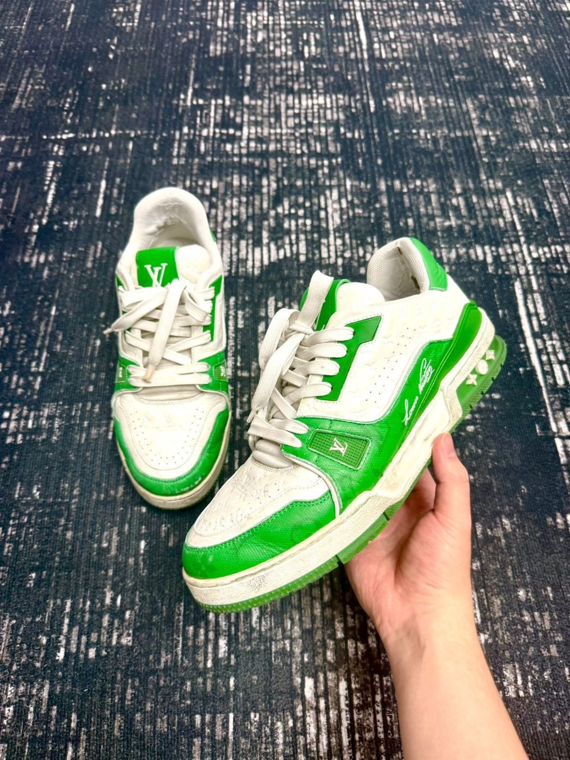 Louis Vuitton Louis Vuitton x Virgil Logo Pattern trainner-2505 Size US 7.5 / EU 40-41 - 1 Thumbnail