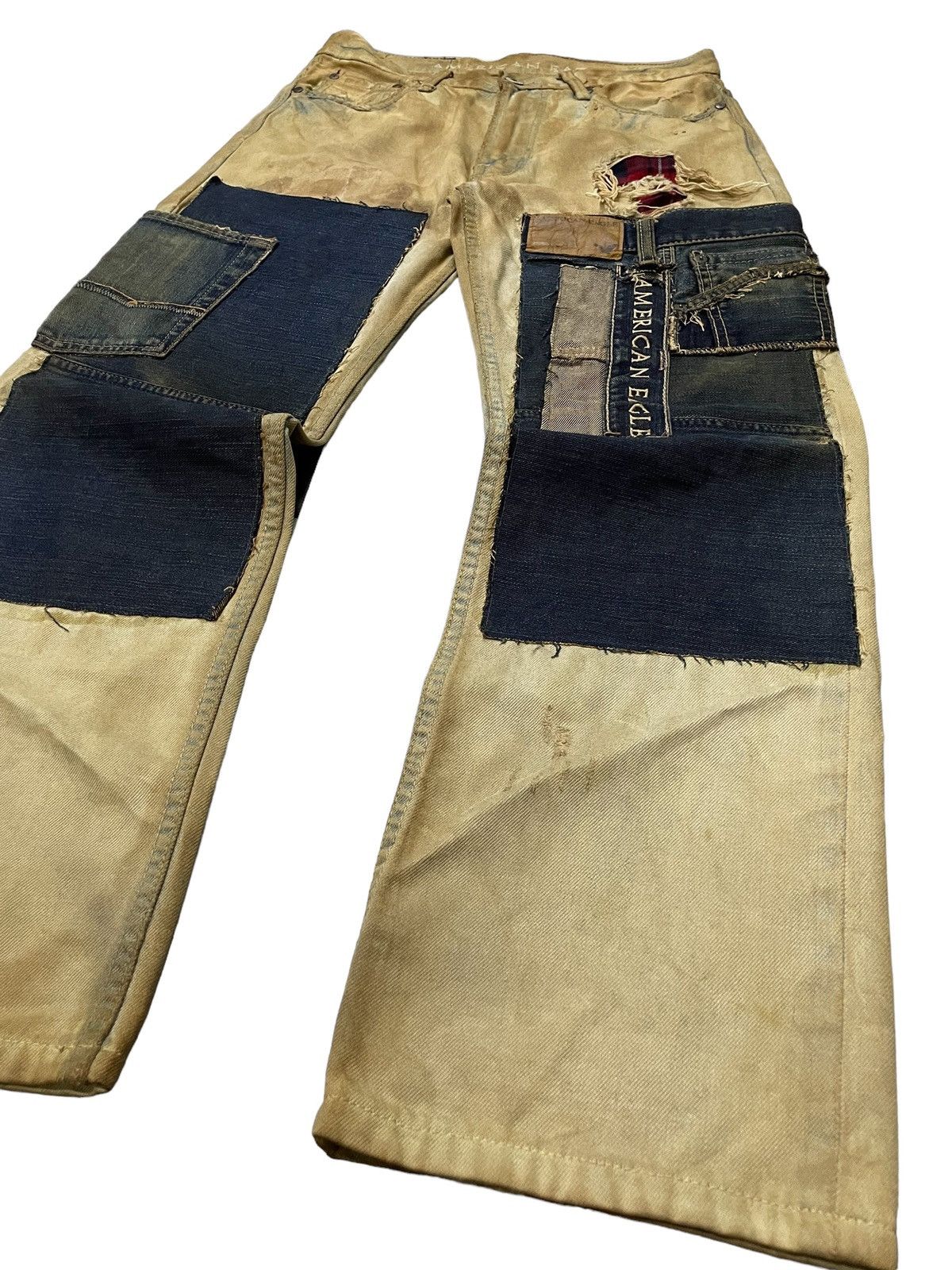 Hysteric Glamour × Japanese Brand American Eagle Patch work Mud Wash Dirty Loose Jeans Size US 30 / EU 46 - 9 Thumbnail