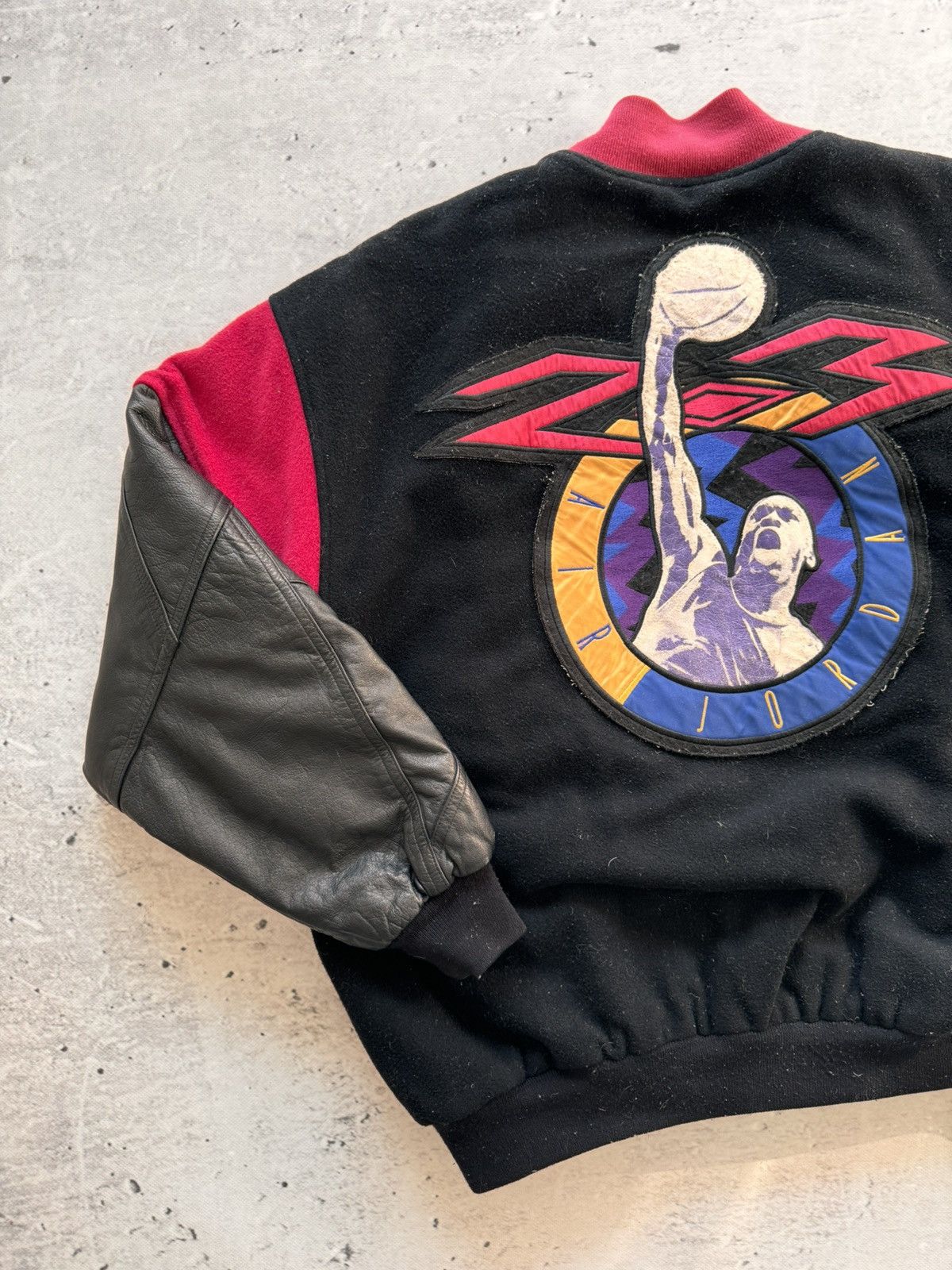 Nike Nike Jordan vintage 90s leather sleeve varsity jacket Size US XL / EU 56 / 4 - 11 Thumbnail
