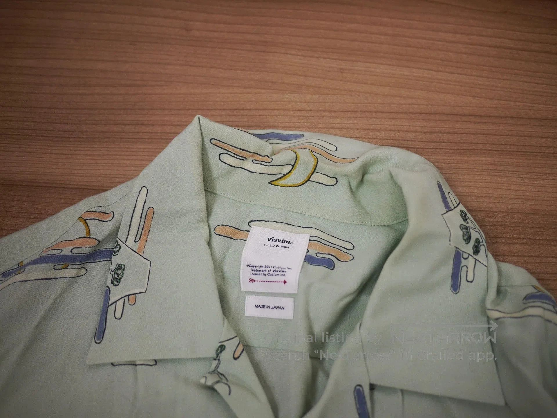 Visvim Green Dragon & Mountain Print Short Sleeve Shirt. Size US XL / EU 56 / 4 - 5 Thumbnail