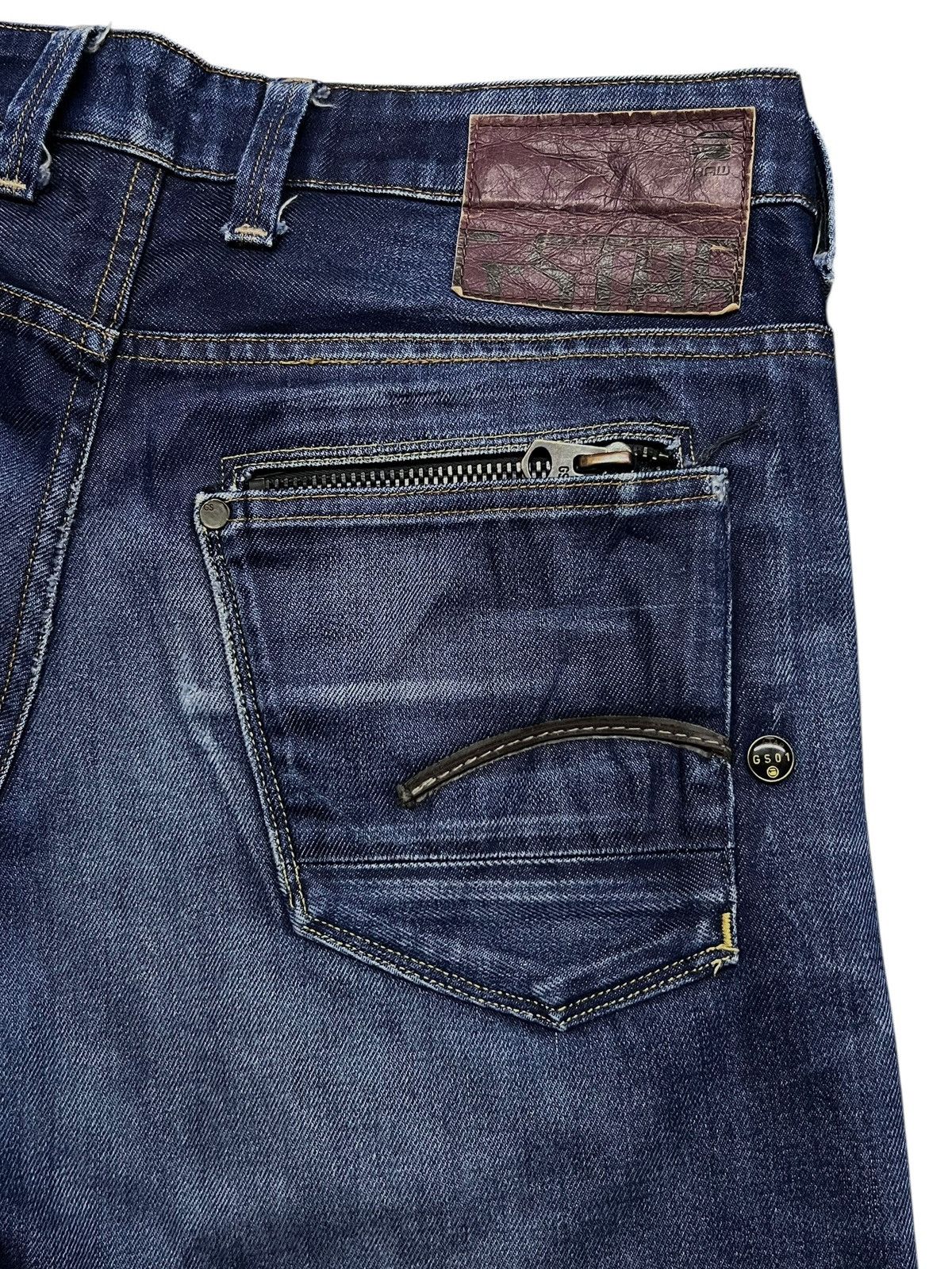 G-Star Vintage G-Star Raw Denim - Faded Wash, Honeycomb Denim Size US 32 / EU 48 - 8 Thumbnail