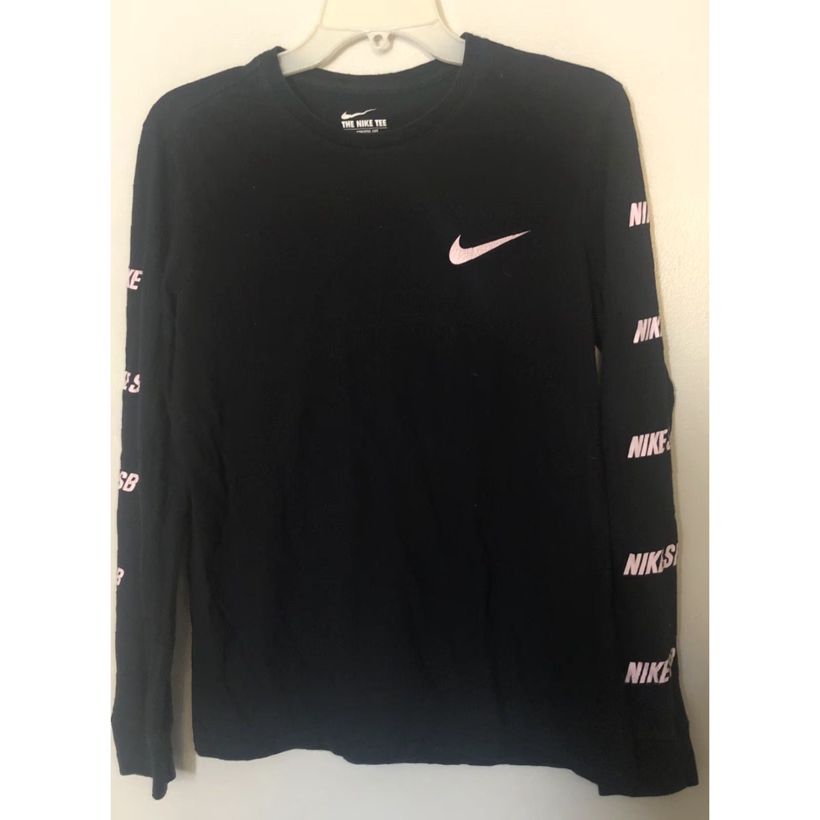 Nike VINTAGE Nike SB Tee Shirt Men Medium Black Logo LS Crew Neck Size US M / EU 48-50 / 2 - 2 Thumbnail