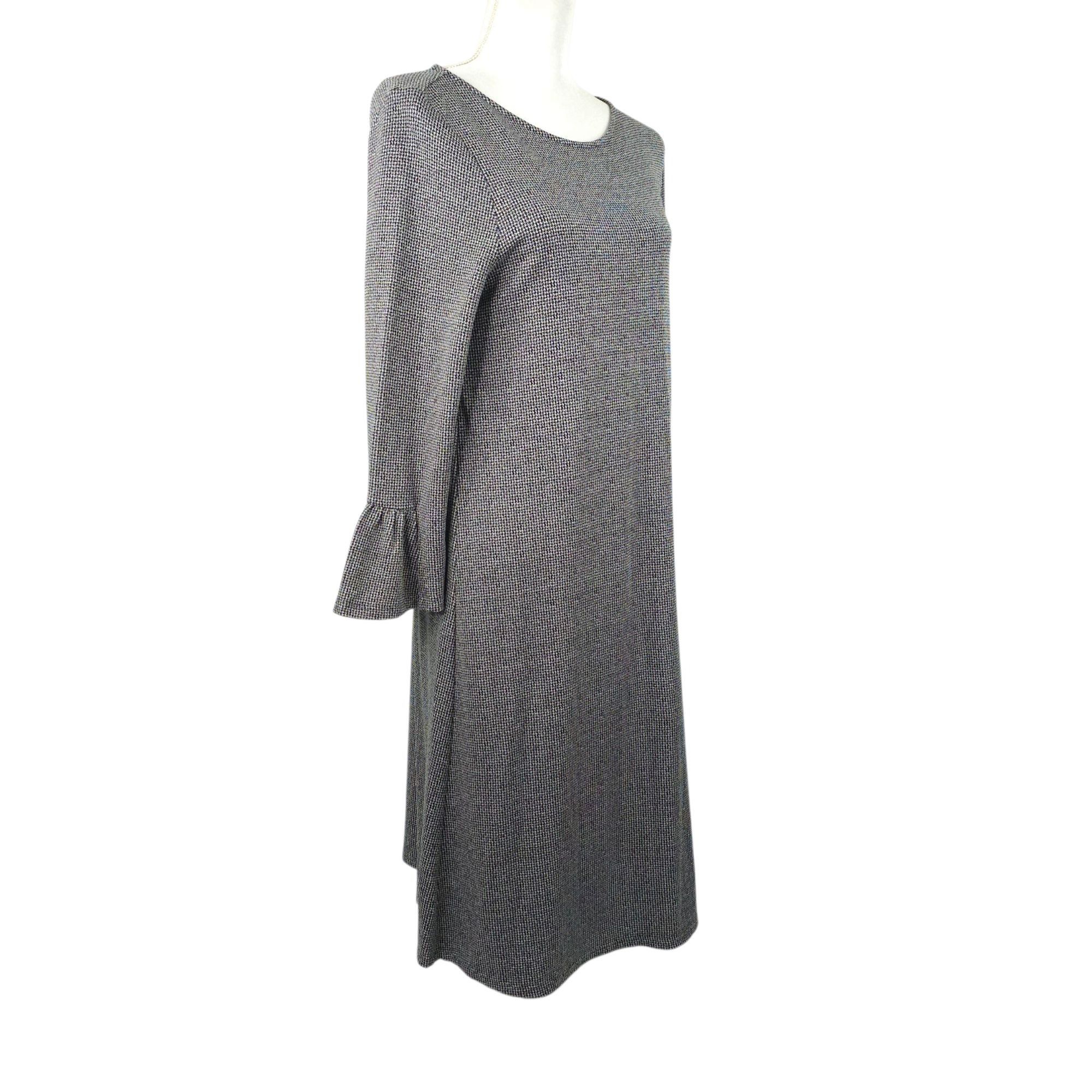 J. Jill J JILL Wearever Dress Womens S Gray Houndstooth Flutter Size S / US 4 / IT 40 - 2 Thumbnail