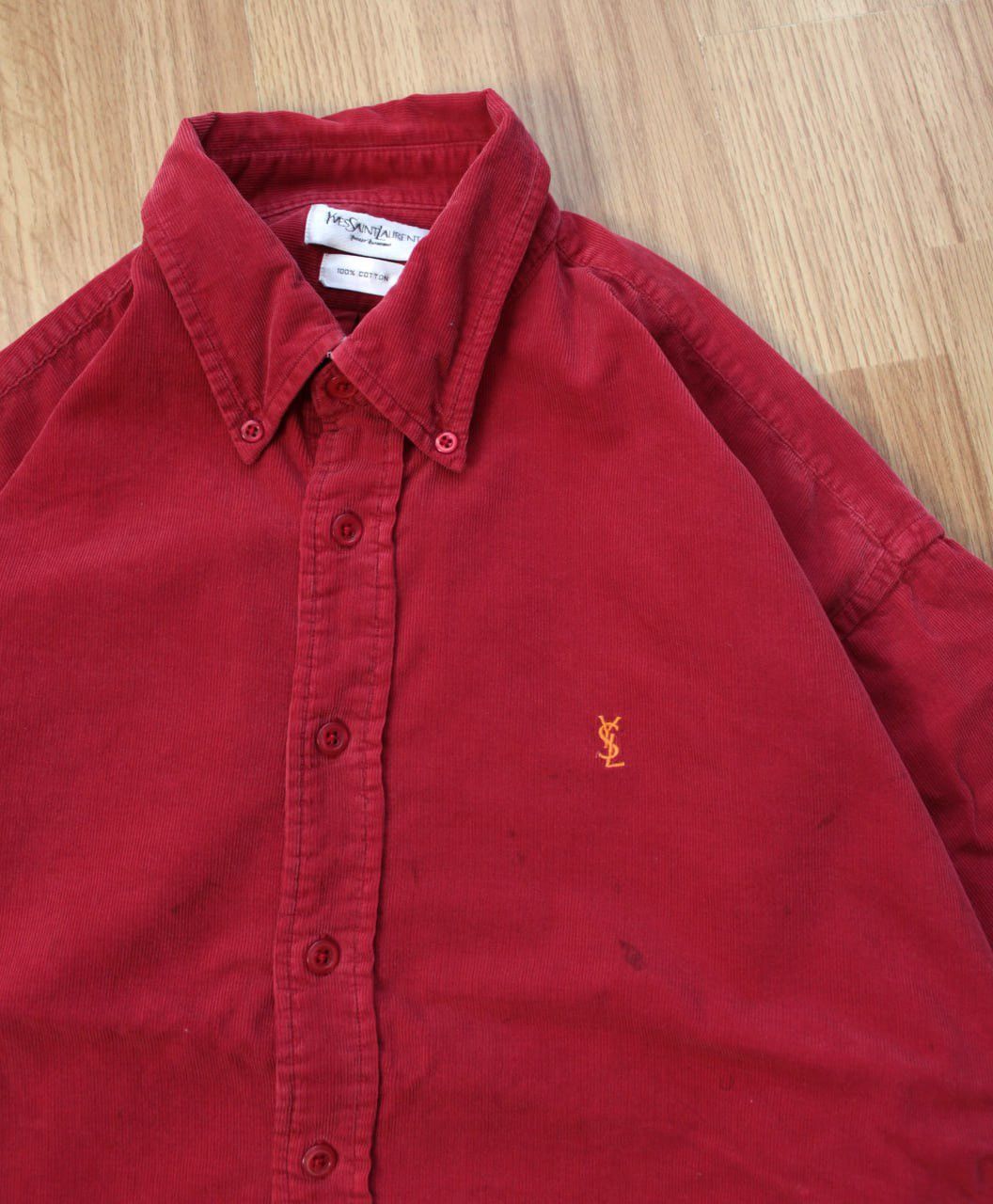Yves Saint Laurent 🔥 Vintage YSL Yves Saint Laurent Corduroy Dirty Shirt Y2K Size US XL / EU 56 / 4 - 3 Thumbnail
