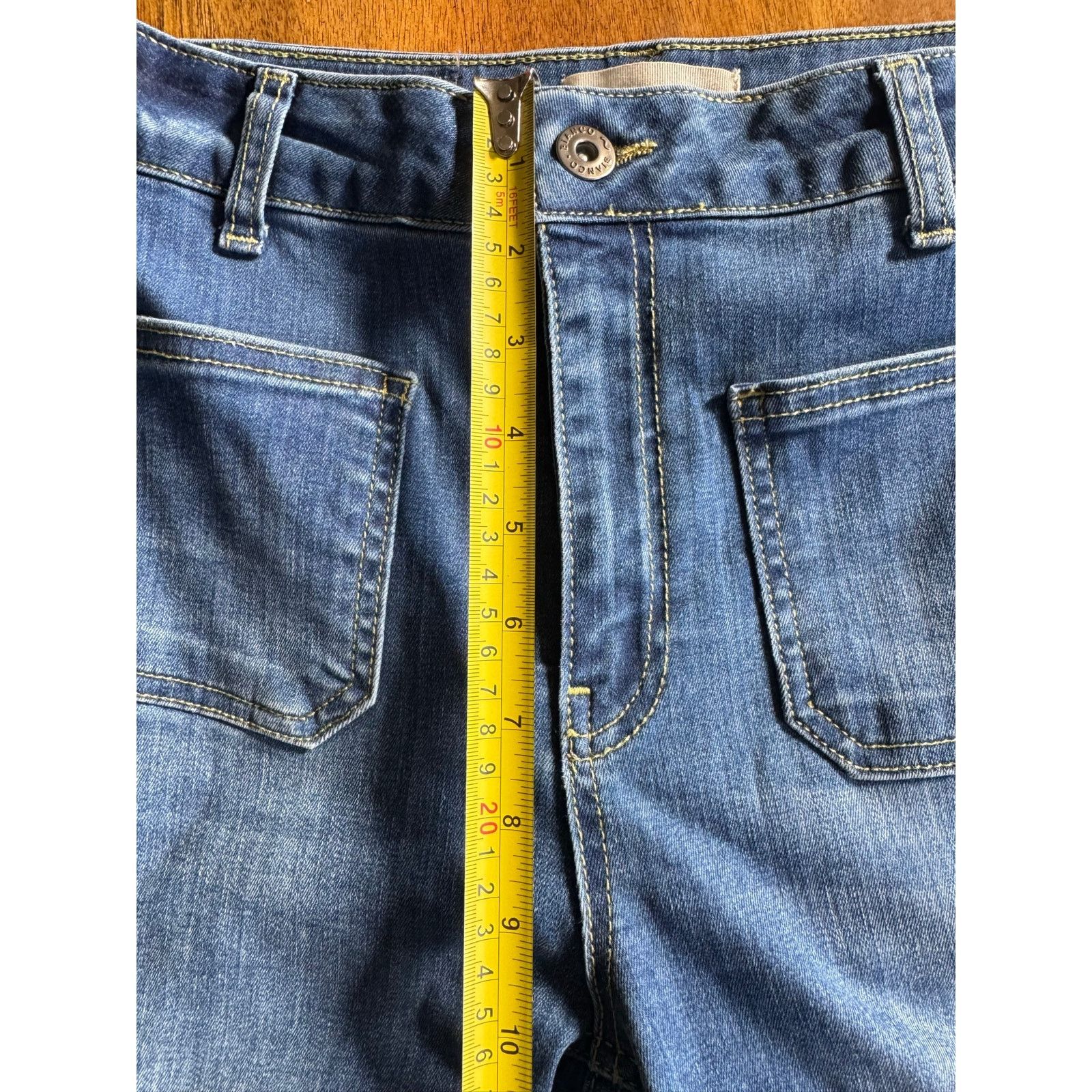 Other Bianco Lian Bootcut Jeans Womens 27 Raw Hem Mid Rise Denim Size 27" / US 4 / IT 40 - 8 Thumbnail