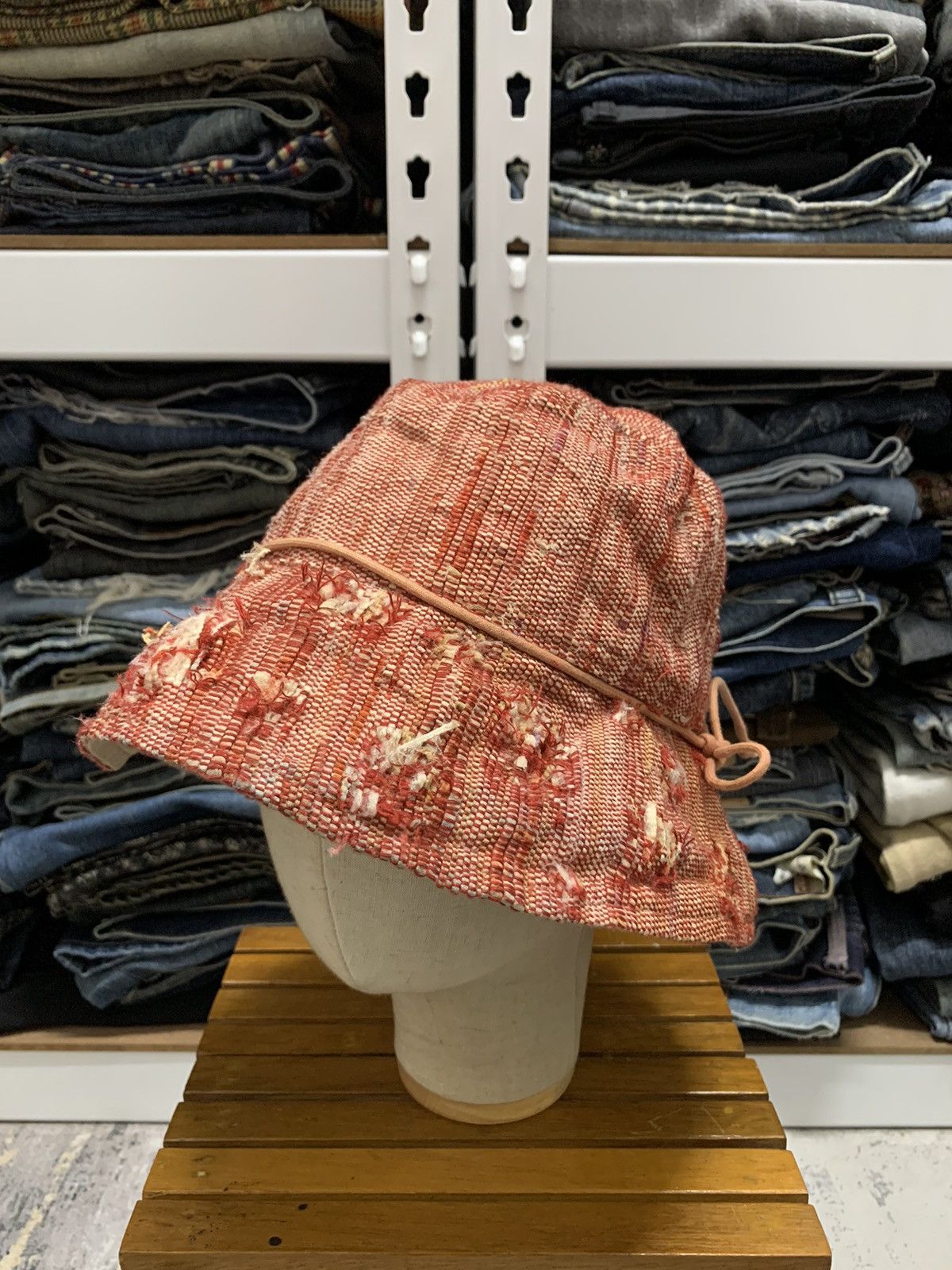 Pre-owned Hat X Kapital Vintage Japanese Bucket Hat Distressed Inspired Kapital In Red