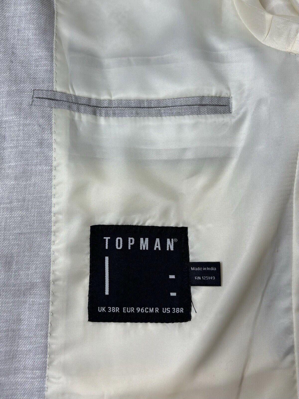 Topman Topman Hylan Blazer Jacket Mens 38R Linen Blend Handkerchief Size 36R - 2 Thumbnail