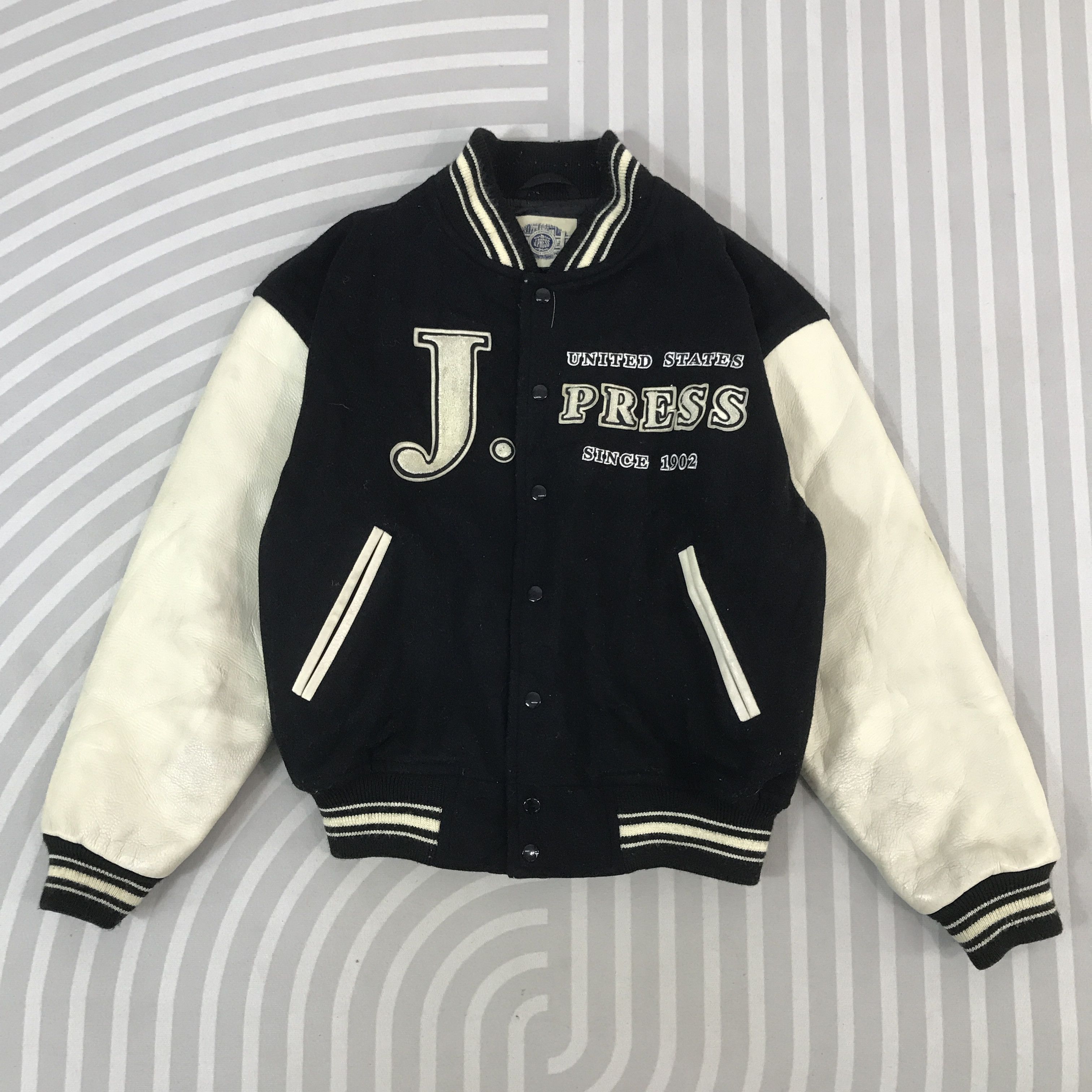 Japanese Brand × Vintage Vintage J.Press Snap Button Leather Varsity Jacket Size US L / EU 52-54 / 3 - 1 Thumbnail