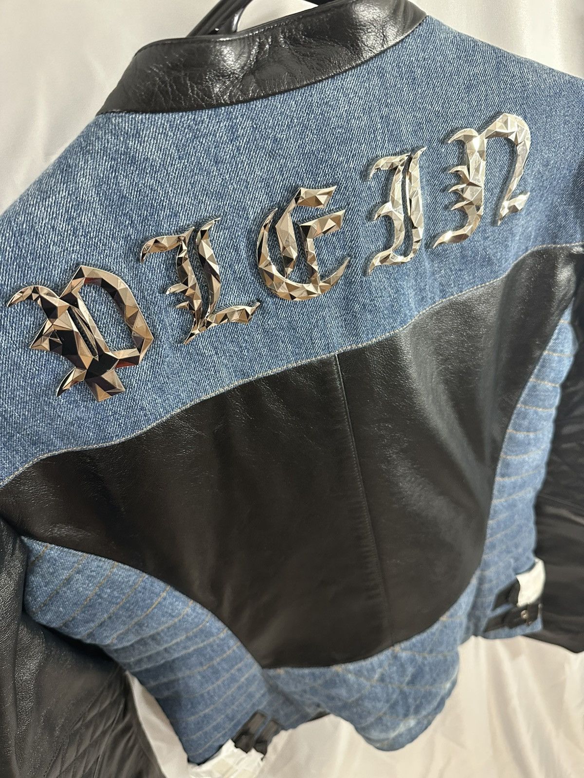 Philipp Plein Philipp Plein Leather x Denim Jacket Size US L / EU 52-54 / 3 - 13 Thumbnail