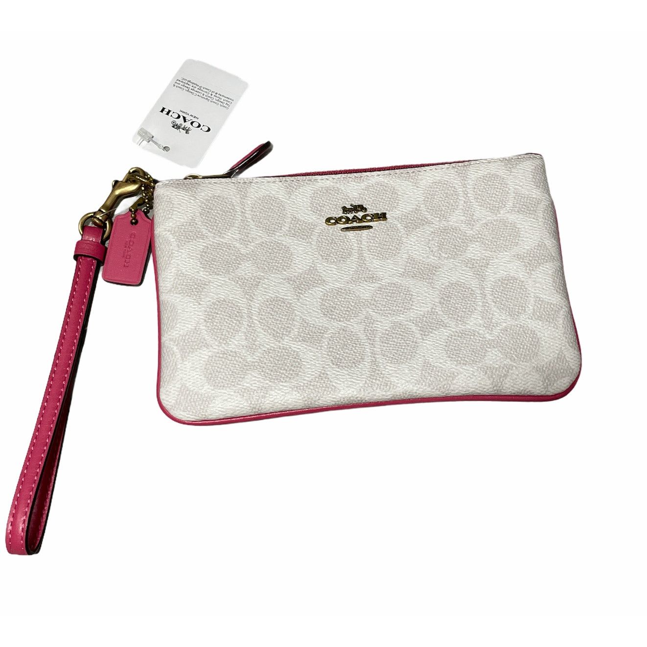 Coach Coach SMALL WRISTLET IN BLOCKED SIGNATURE CANVAS Size ONE SIZE - 1 Thumbnail