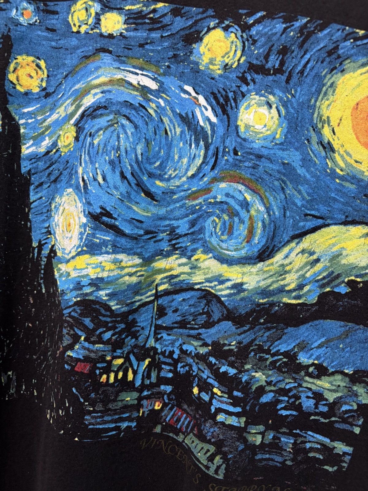 Vintage Rare ! Vintage 90's Van Gogh - The Starry Night L/S T-Shirt Size US M / EU 48-50 / 2 - 5 Thumbnail