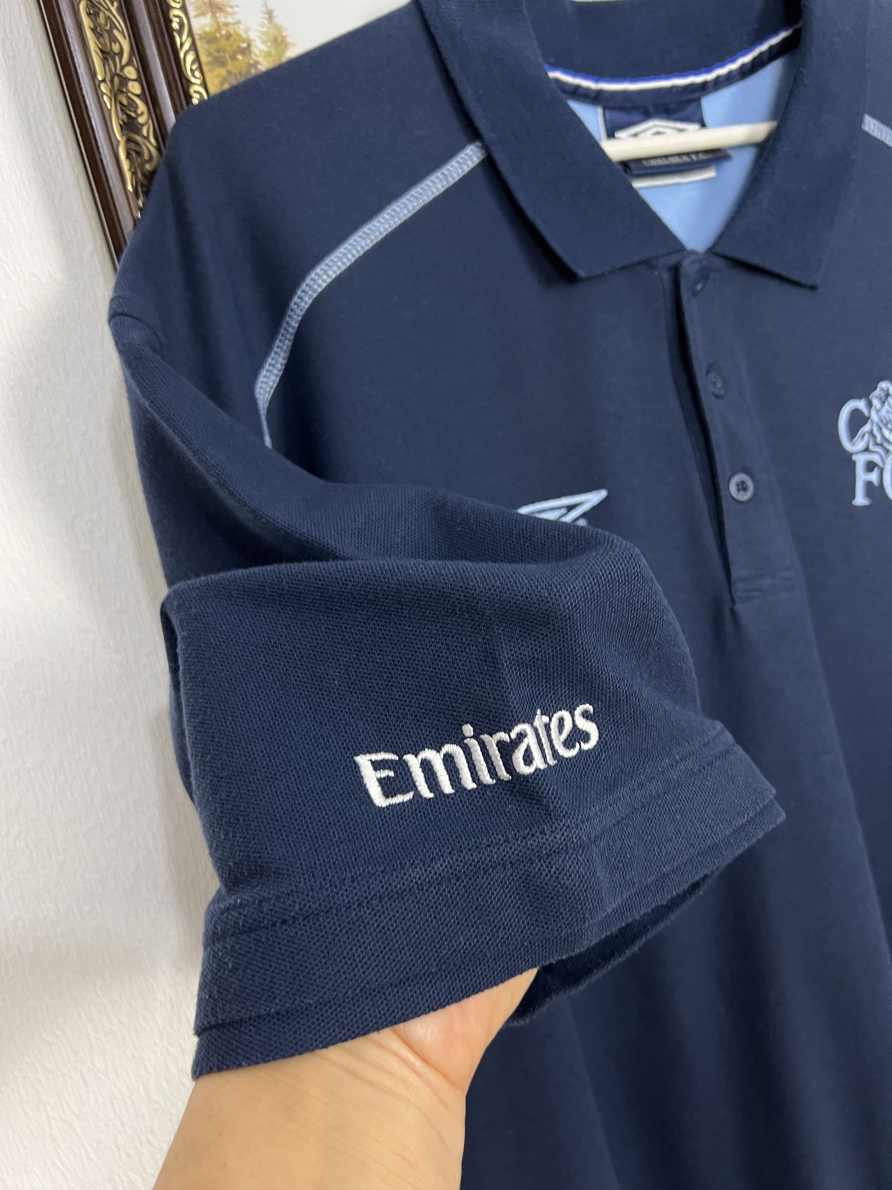 Umbro Vintage Chelsea Football Polo Shirt Soccer Train Jersey Size US XXL / EU 58 / 5 - 4 Thumbnail