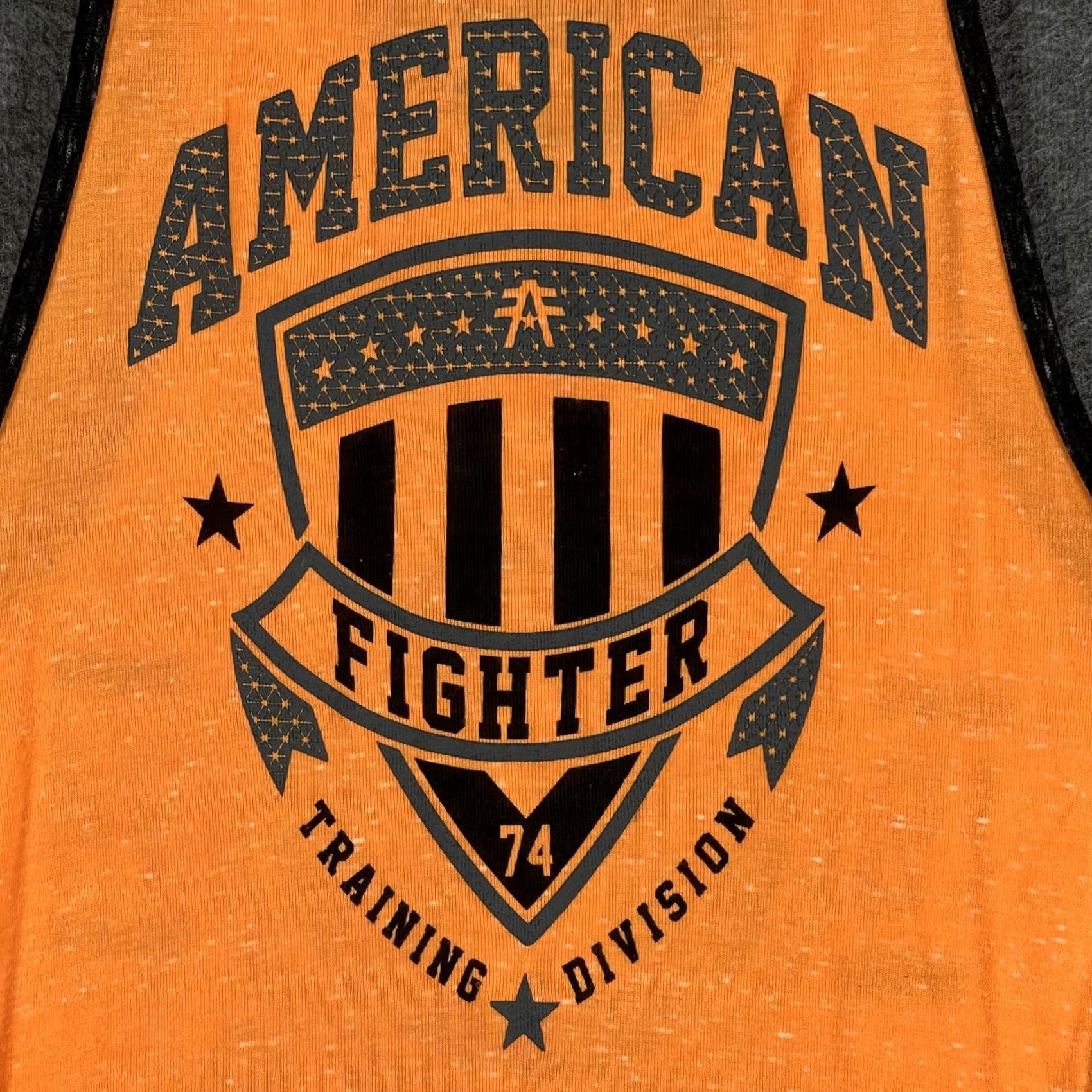 Vintage American Fighter Tank Top Mens S Orange Davidson Tech Graphic Gym FM4792 Size US S / EU 44-46 / 1 - 4 Thumbnail