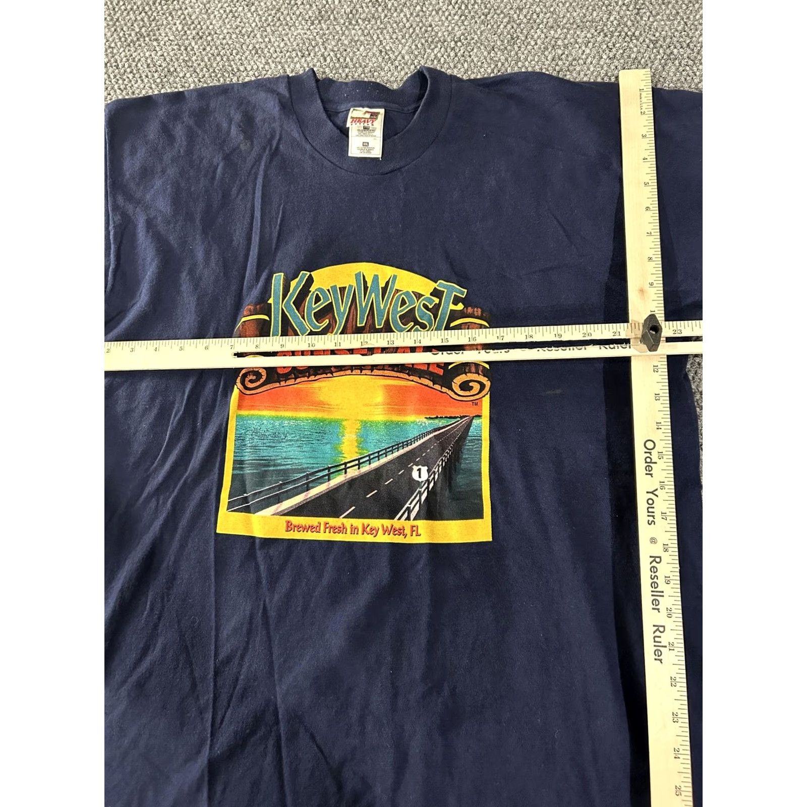Fruit Of The Loom Key West Sunset Ale Shirt Mens 2XL Blue Graphic Tee Fruit of the Loom Size US XXL / EU 58 / 5 - 6 Thumbnail